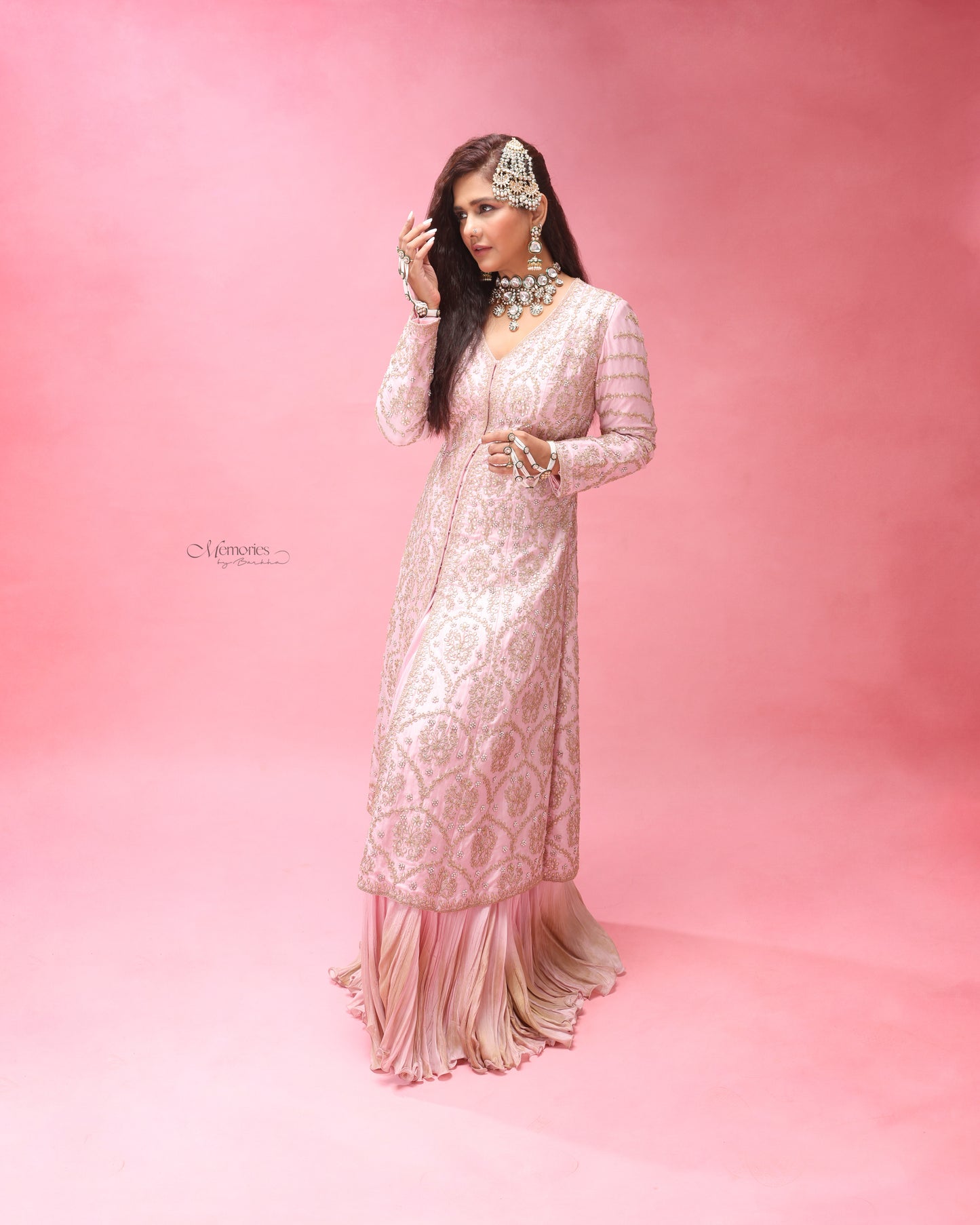 Gul Blush Raw Silk skirt Set