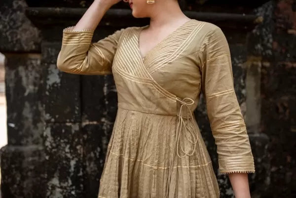 Angrakha Crushed Kurta Set