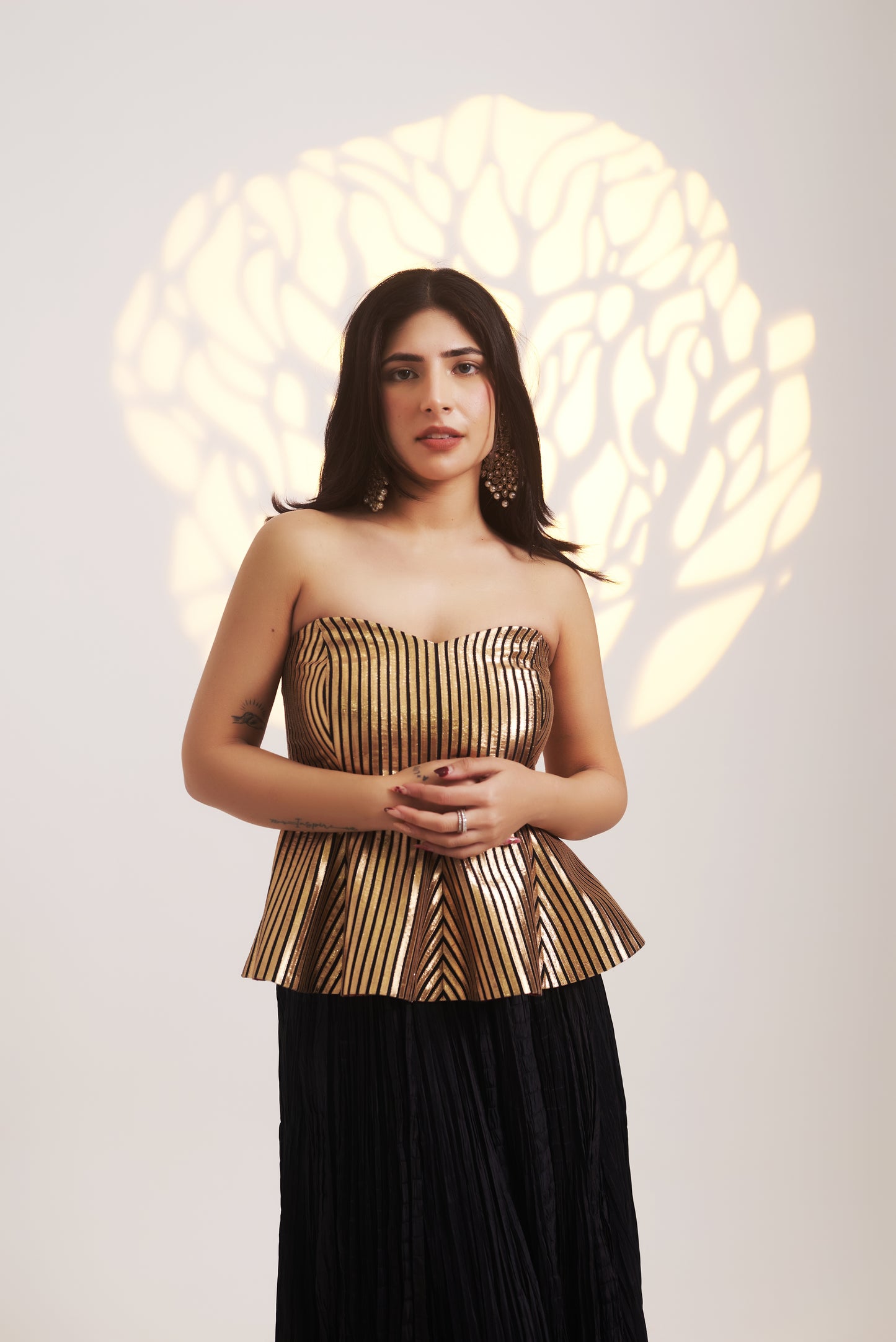 Midnight Gold Corset with black skirt