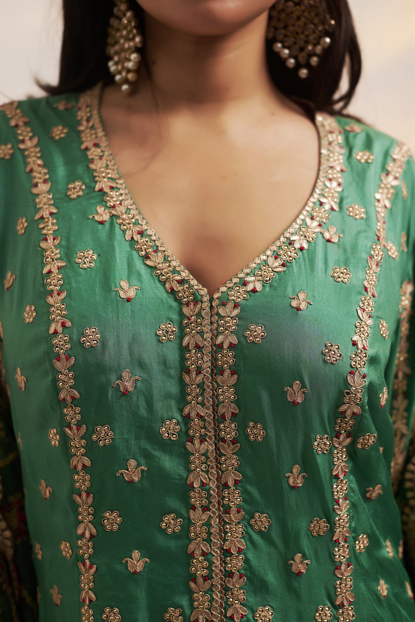 Gota Patti Silk Suit Set