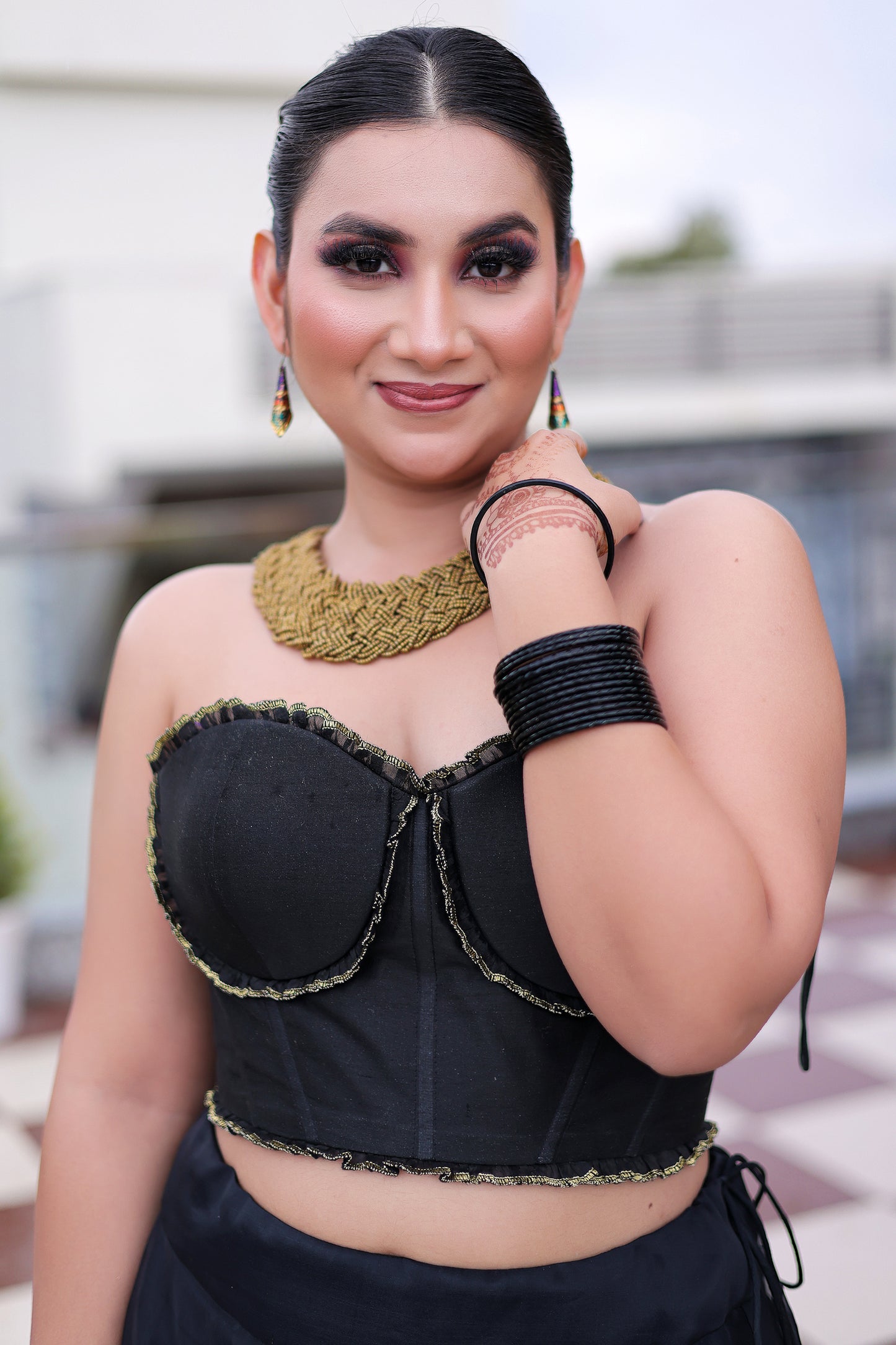 Noir Allure Bustier and skirt set