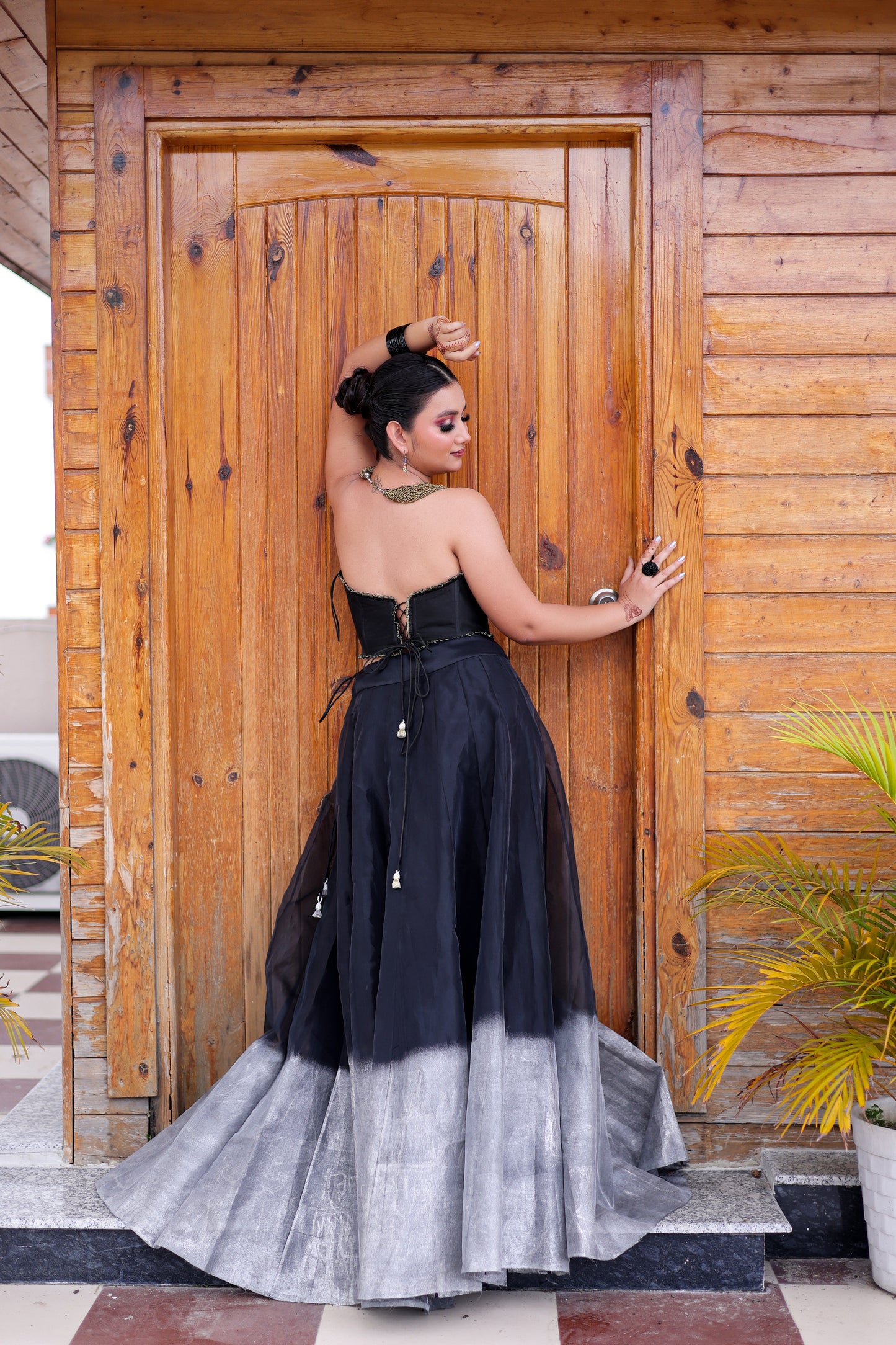 Noir Allure Bustier and skirt set