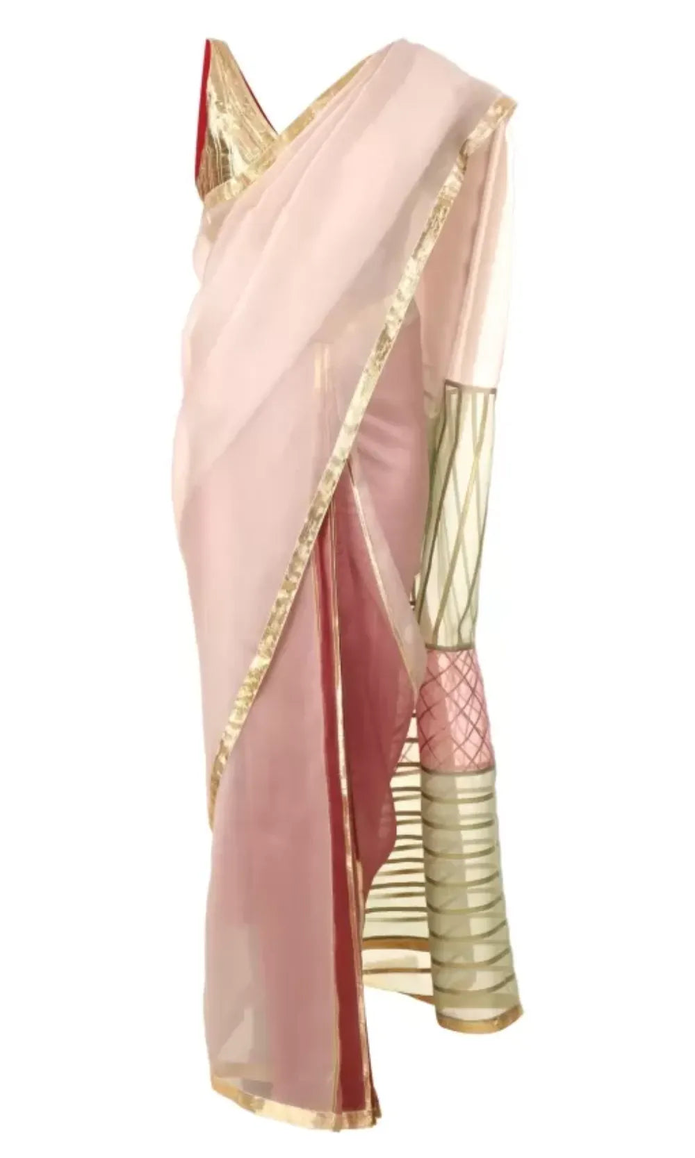 Tricolour Organza Saree with Gotta Blouse