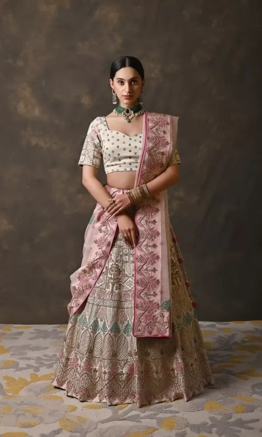 Blush & Ivory Zardosi Bridal Lehenga Set