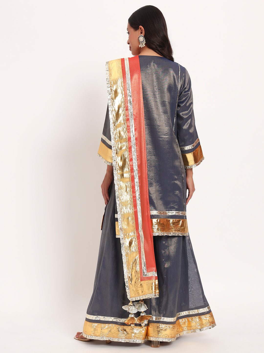 Midnight Radiance Tissue Sharara Set