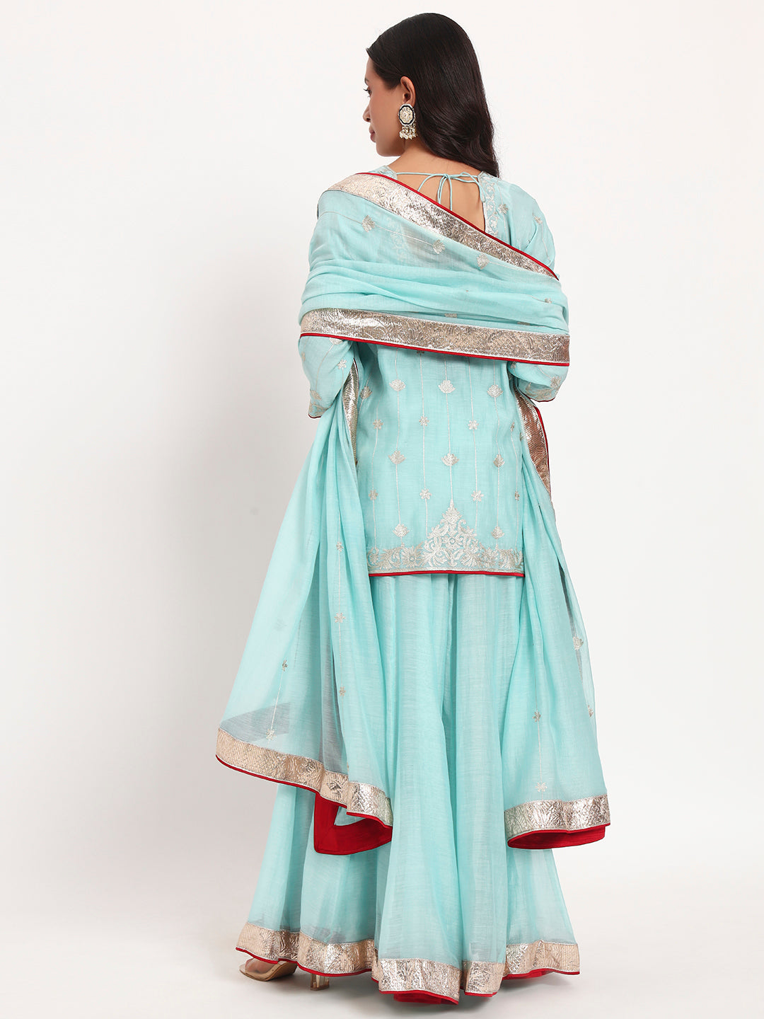 Aqua Grace Mal Chanderi Sharara Set