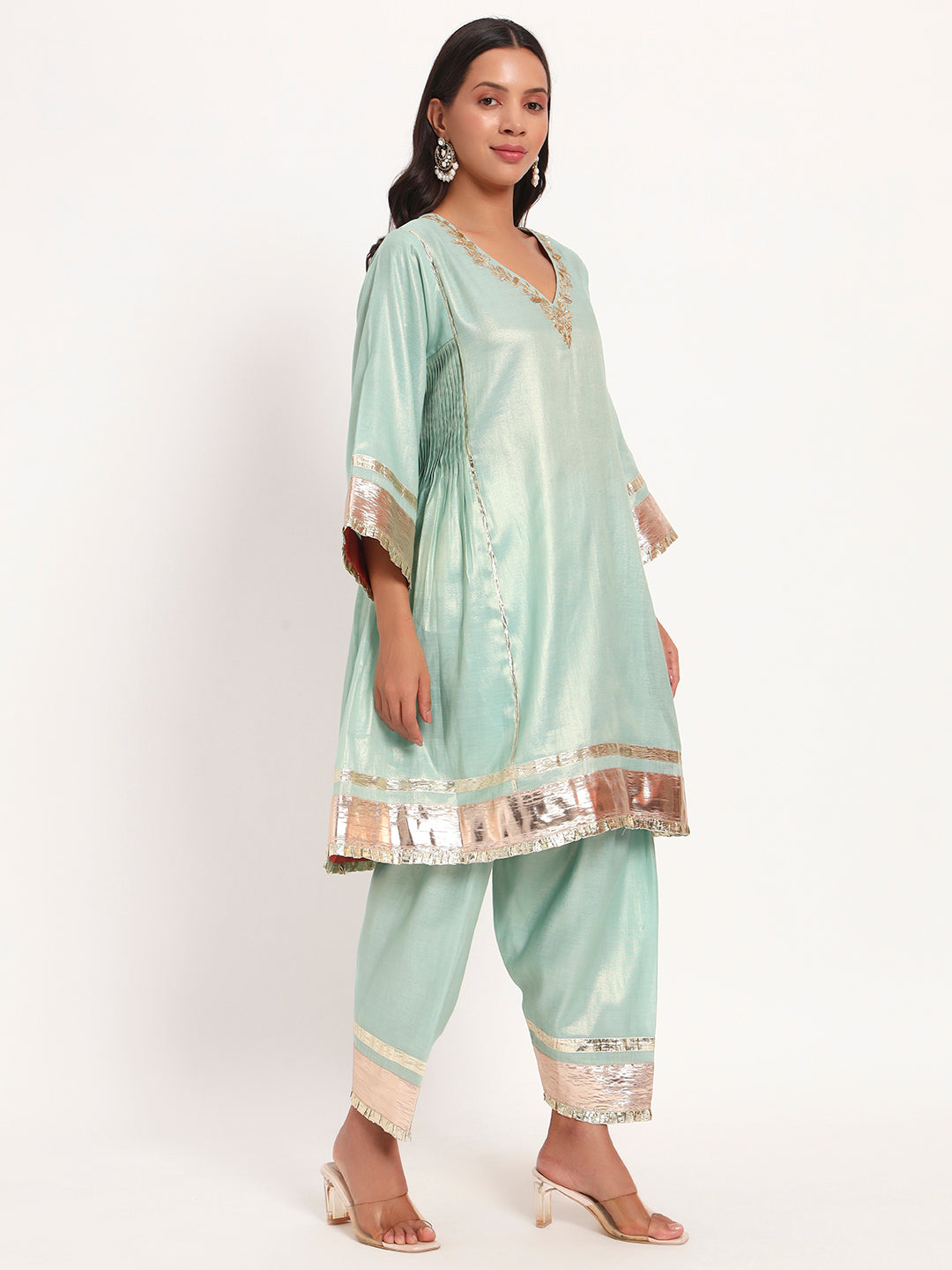 Mint Glow Tissue Salwar Set