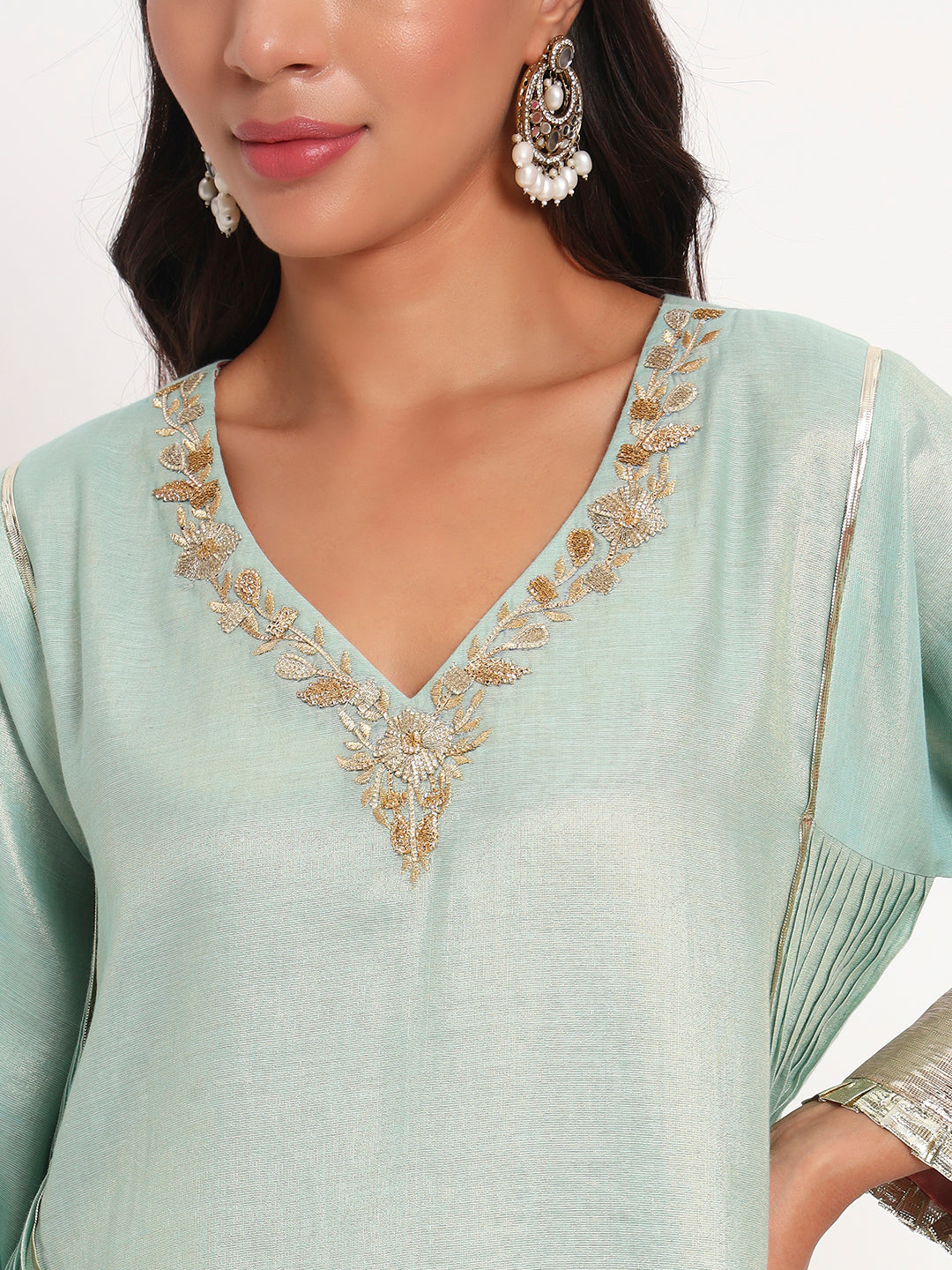 Mint Glow Tissue Salwar Set