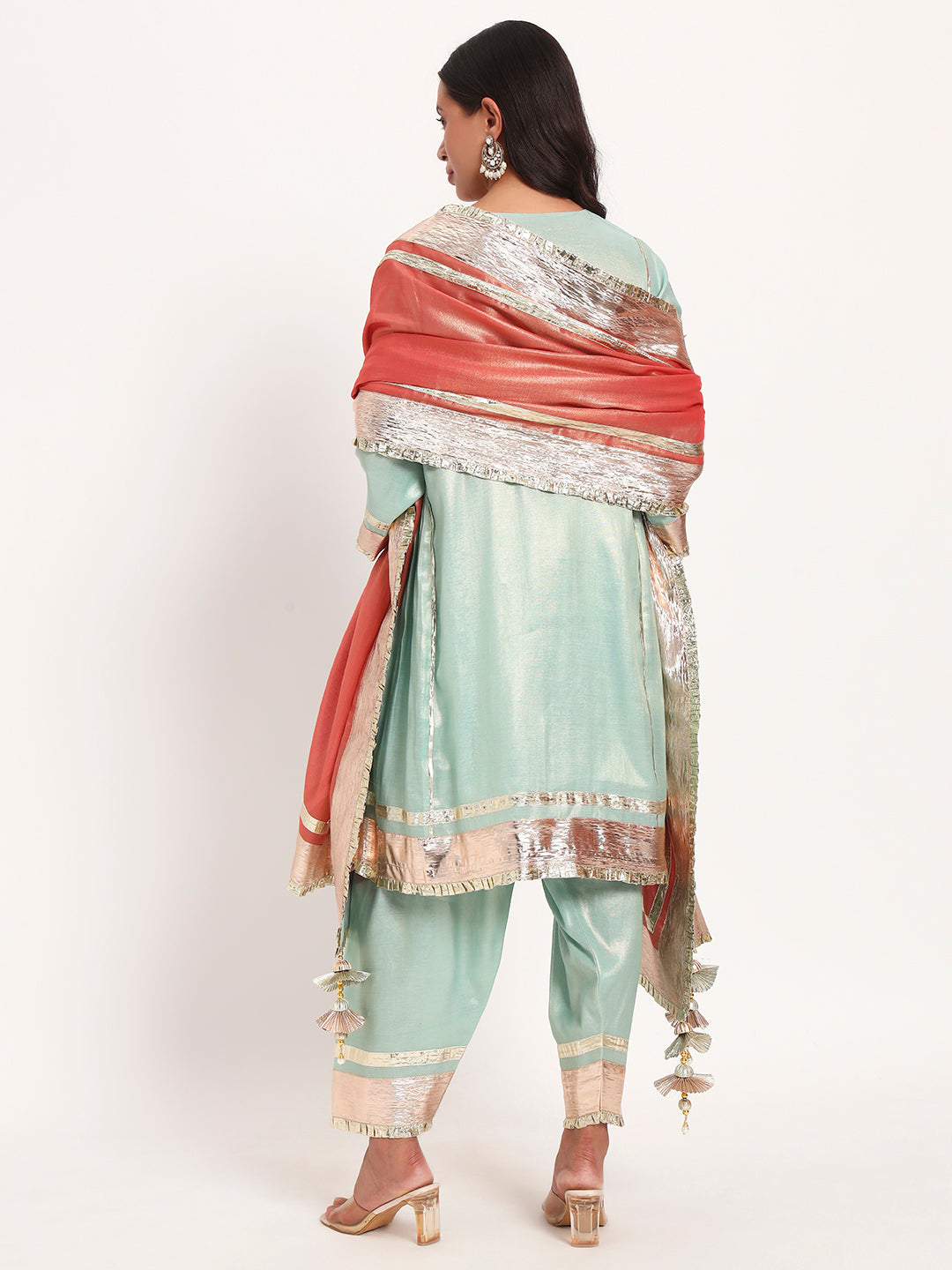 Mint Glow Tissue Salwar Set