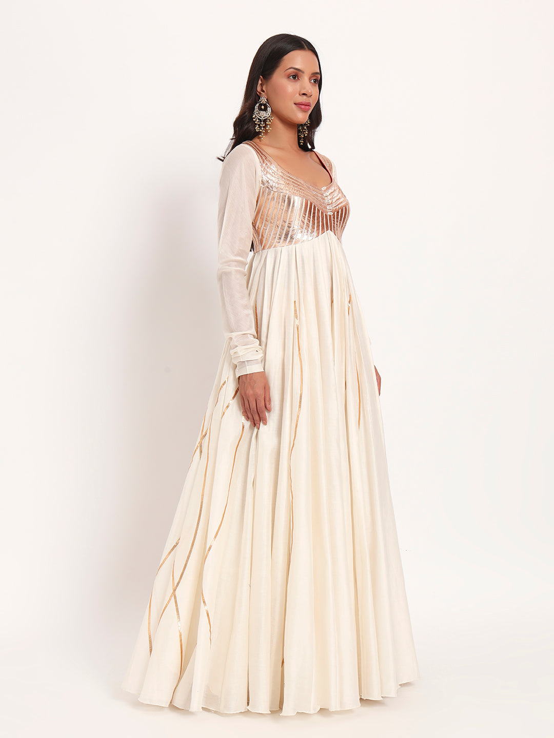 Ivory Whisper Chanderi Anarkali Set