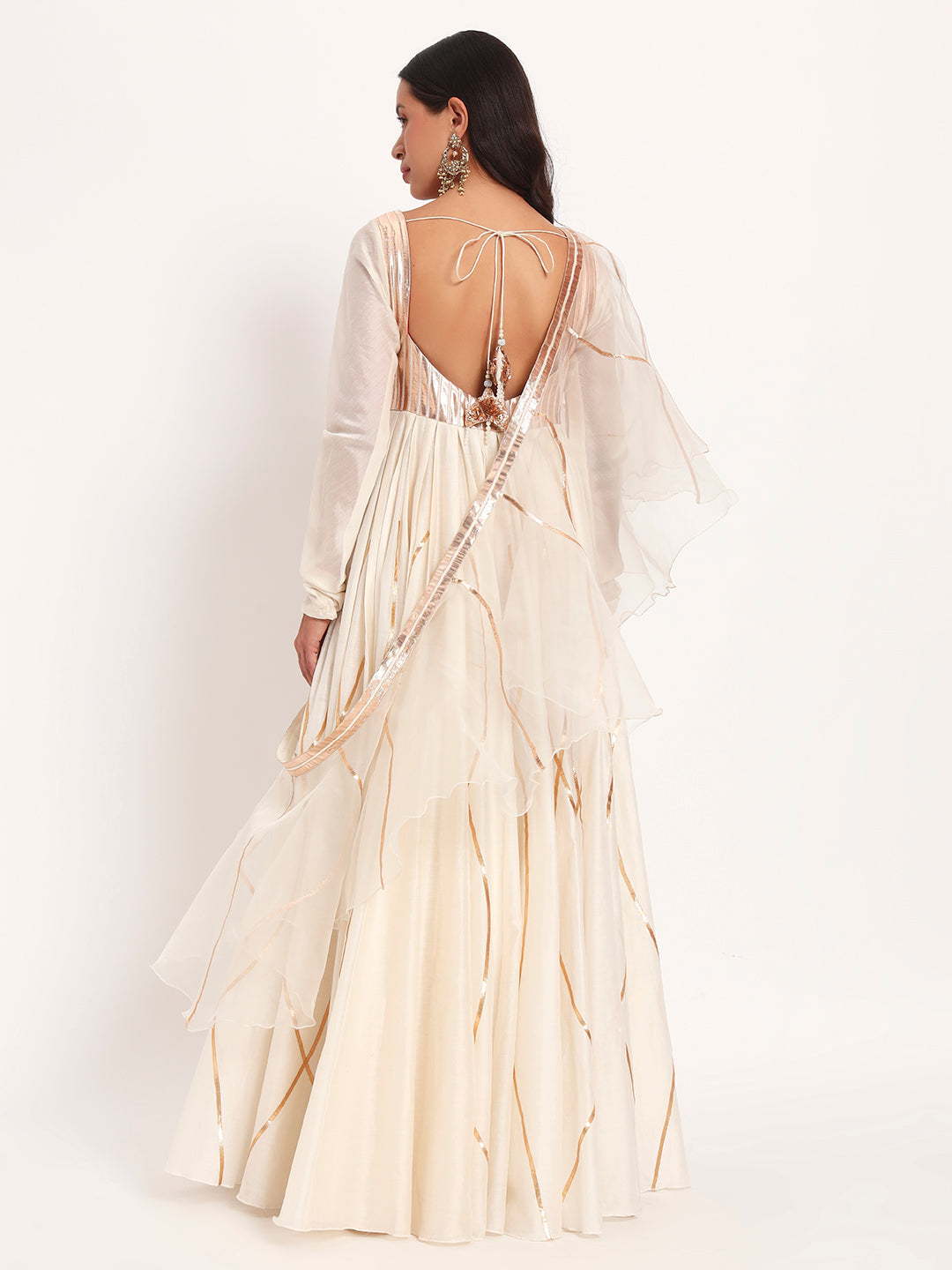 Ivory Whisper Chanderi Anarkali Set