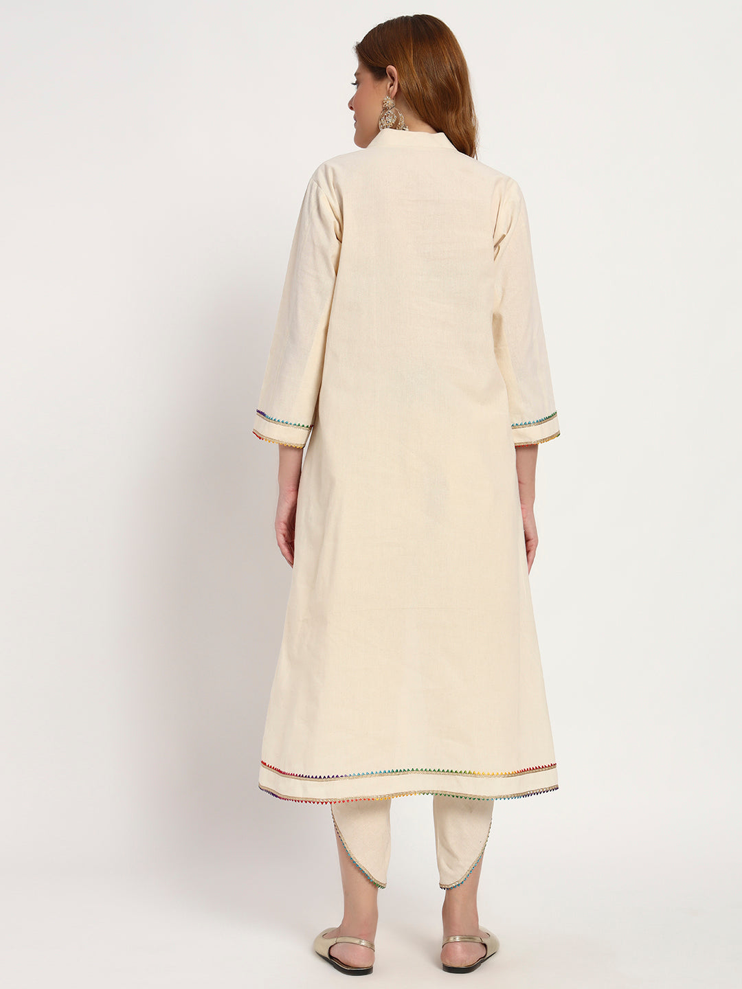 Ivory Organic-Cotton Tie-Front Kurta Set