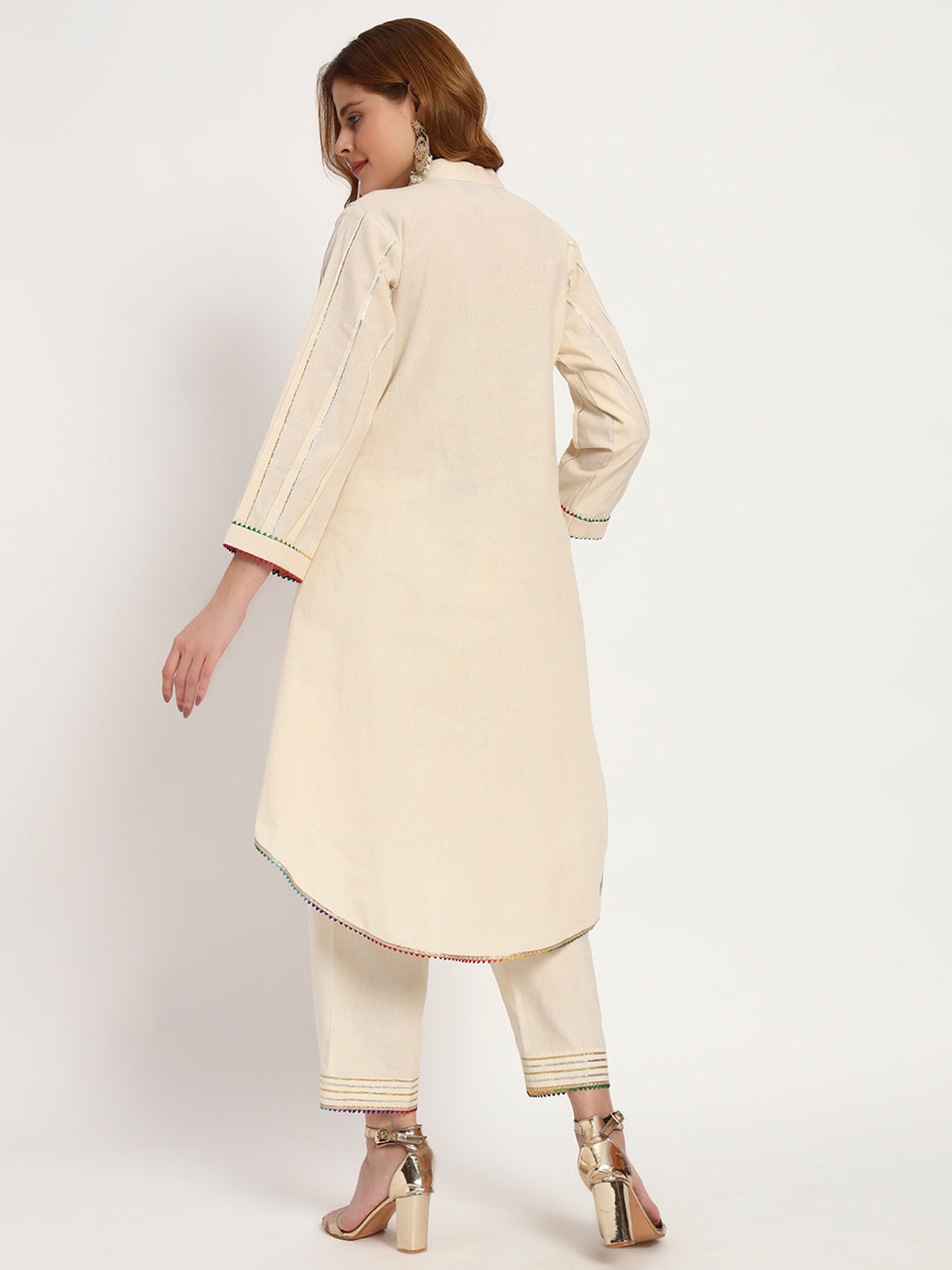 Ivory Organic-Cotton Pintuck Kurta Set