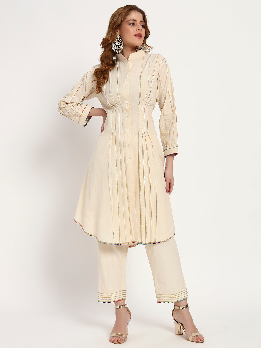 Ivory Organic-Cotton Pintuck Kurta Set
