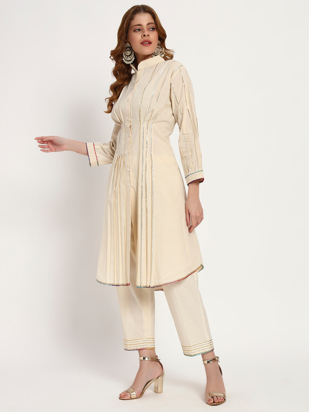 Ivory Organic-Cotton Pintuck Kurta Set