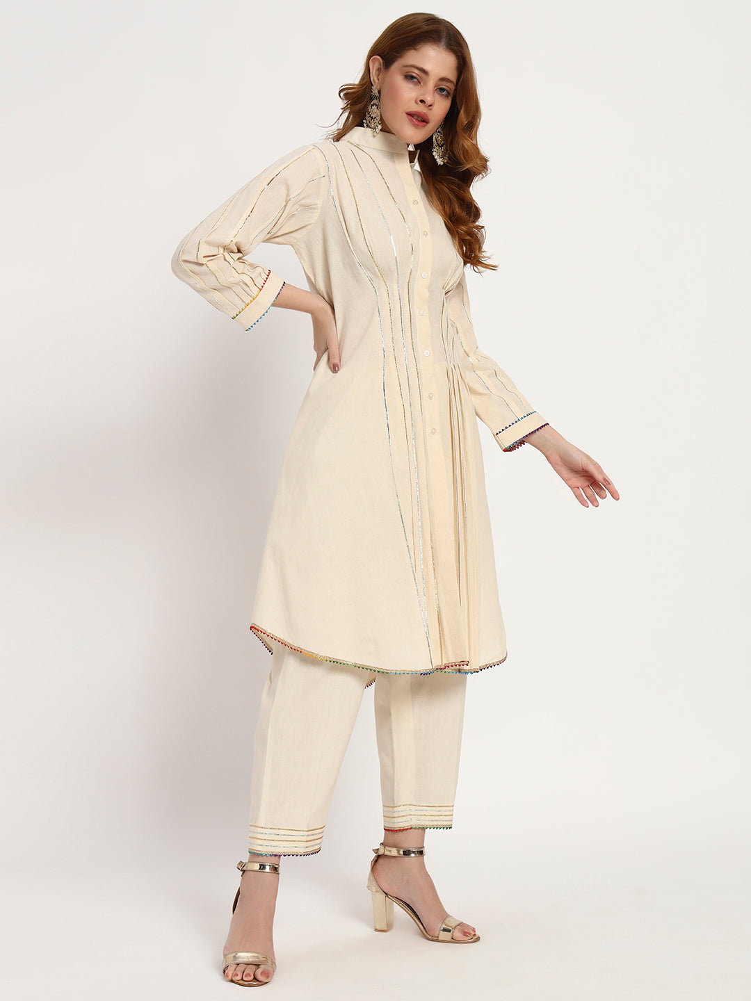 Ivory Organic-Cotton Pintuck Kurta Set