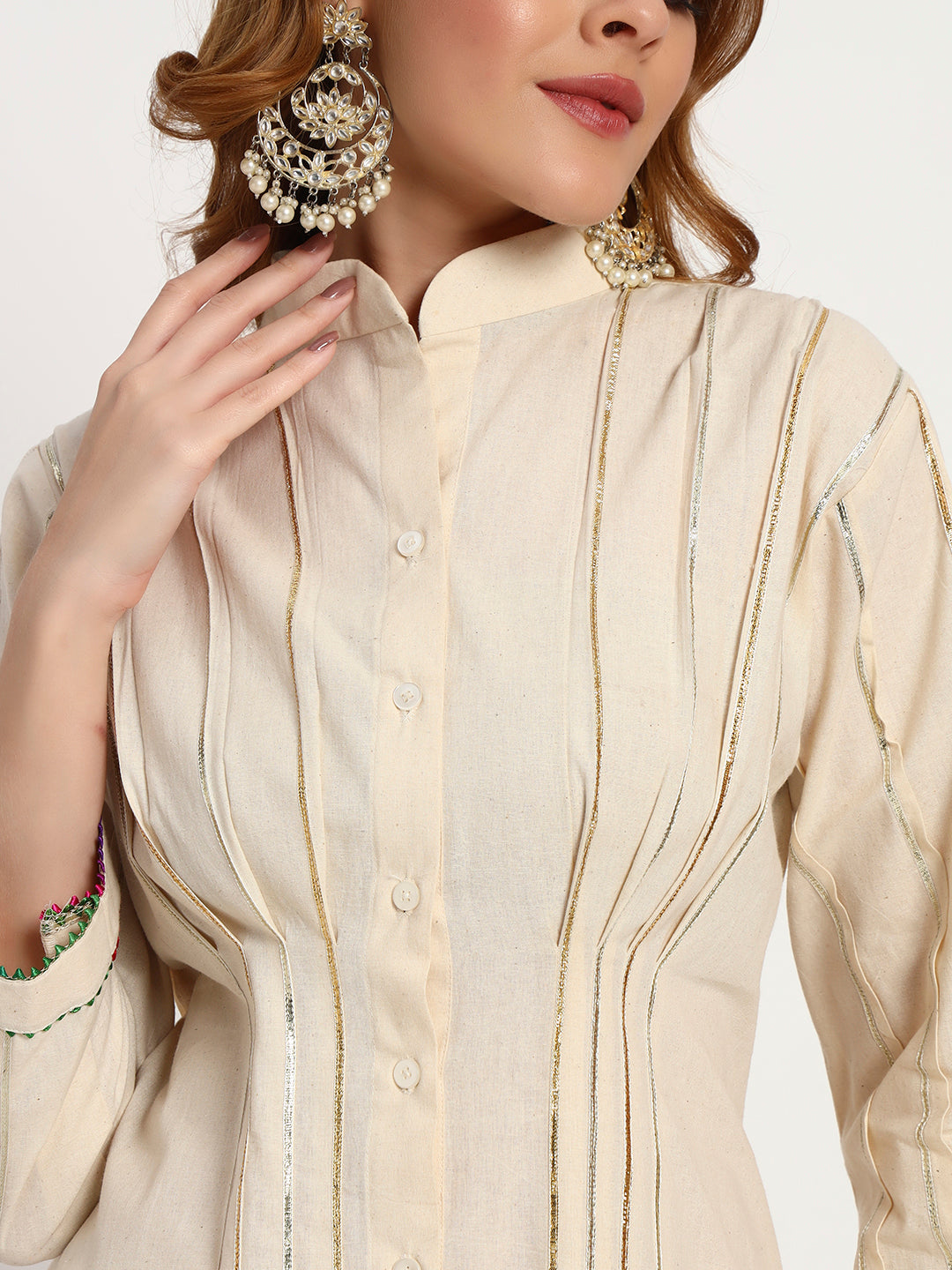 Ivory Organic-Cotton Pintuck Kurta Set