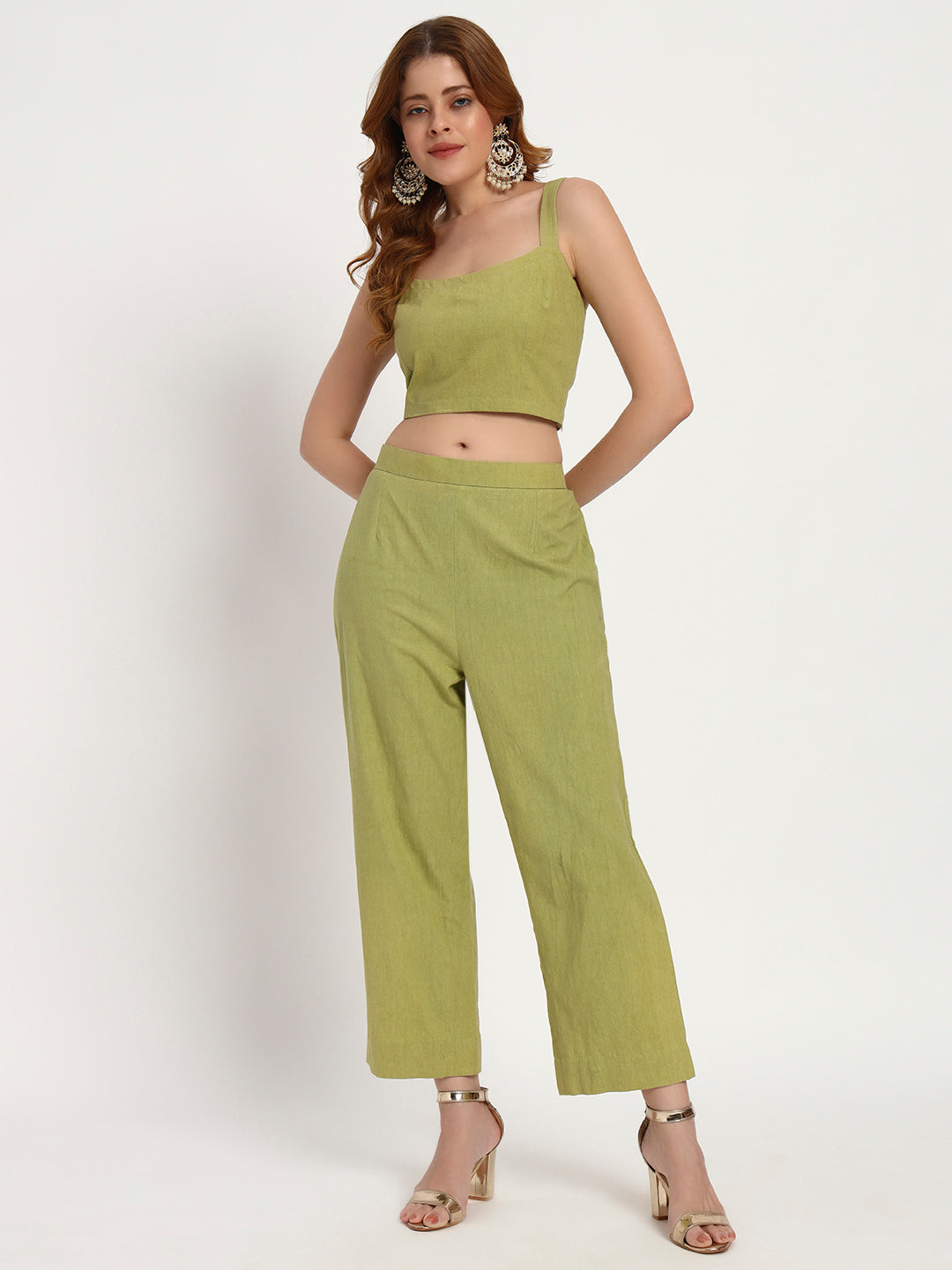 Olive Sunburst Organic-Cotton Co-ord Set