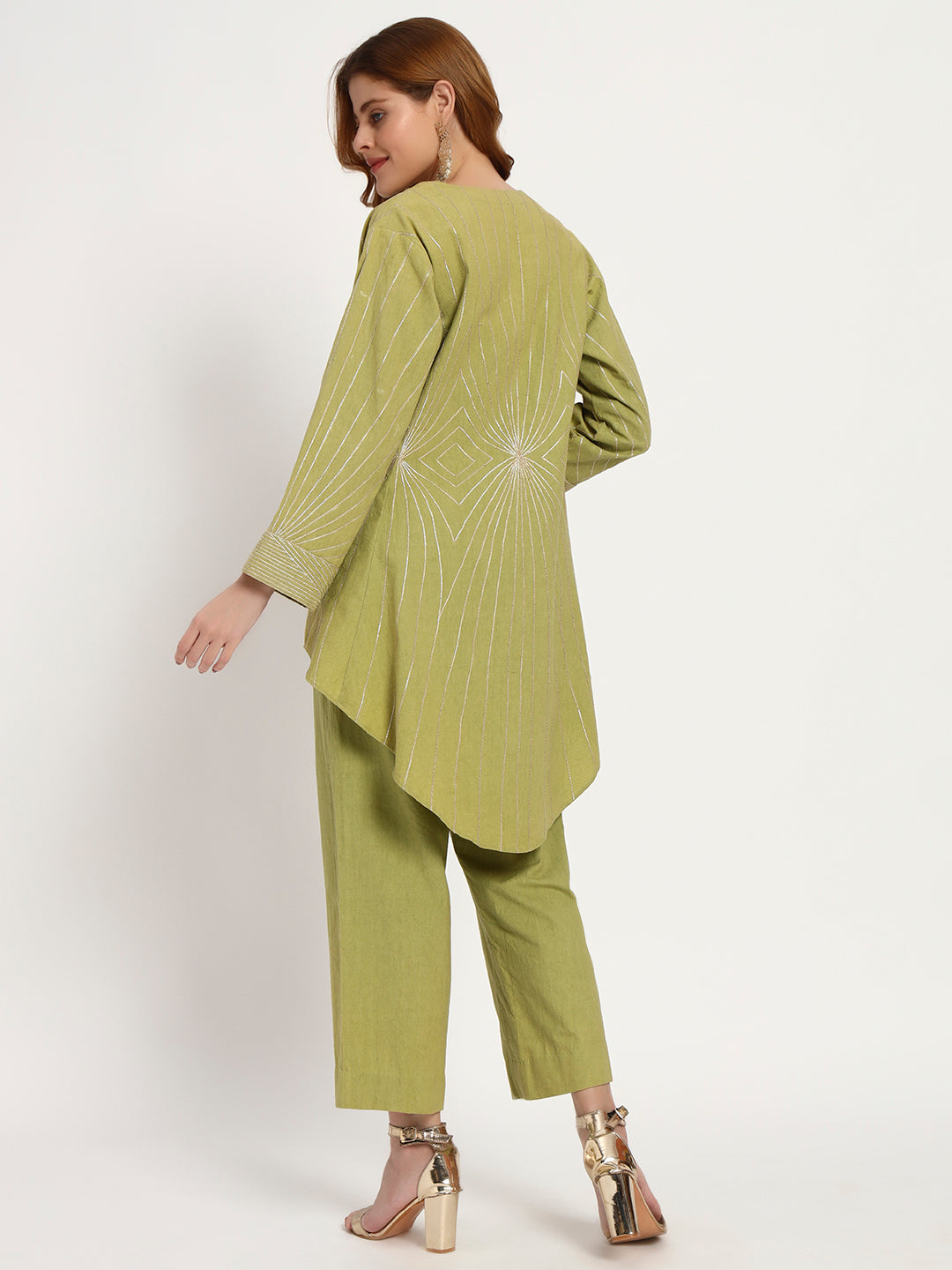 Olive Sunburst Organic-Cotton Co-ord Set