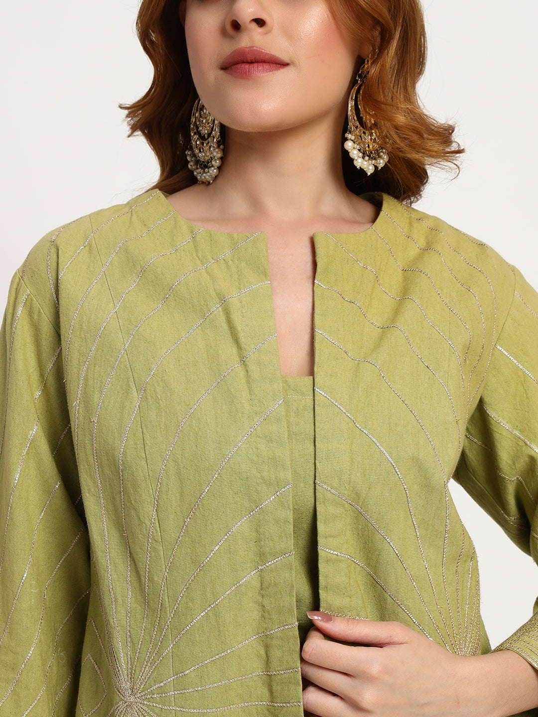 Olive Sunburst Organic-Cotton Co-ord Set