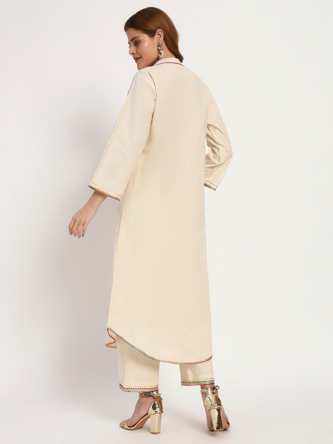 Ivory Organic-Cotton Yoke-Pintuck Kurta Set
