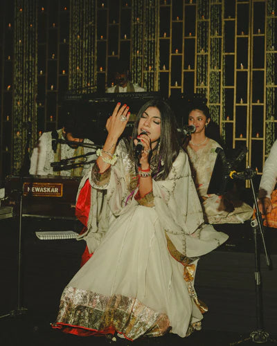 Ivory Rhythm Mal Chanderi Anarkali Set