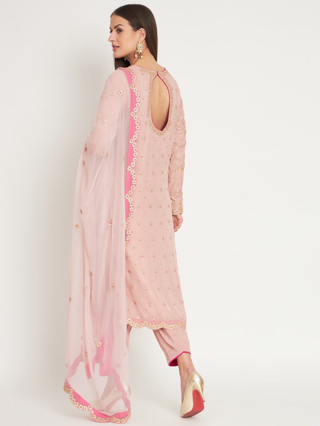 Embroidered Straight Kurta with Pant Set