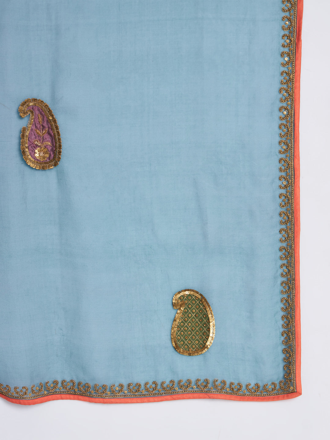 Silk Chanderi Kurta with Metal Hand Embroidery