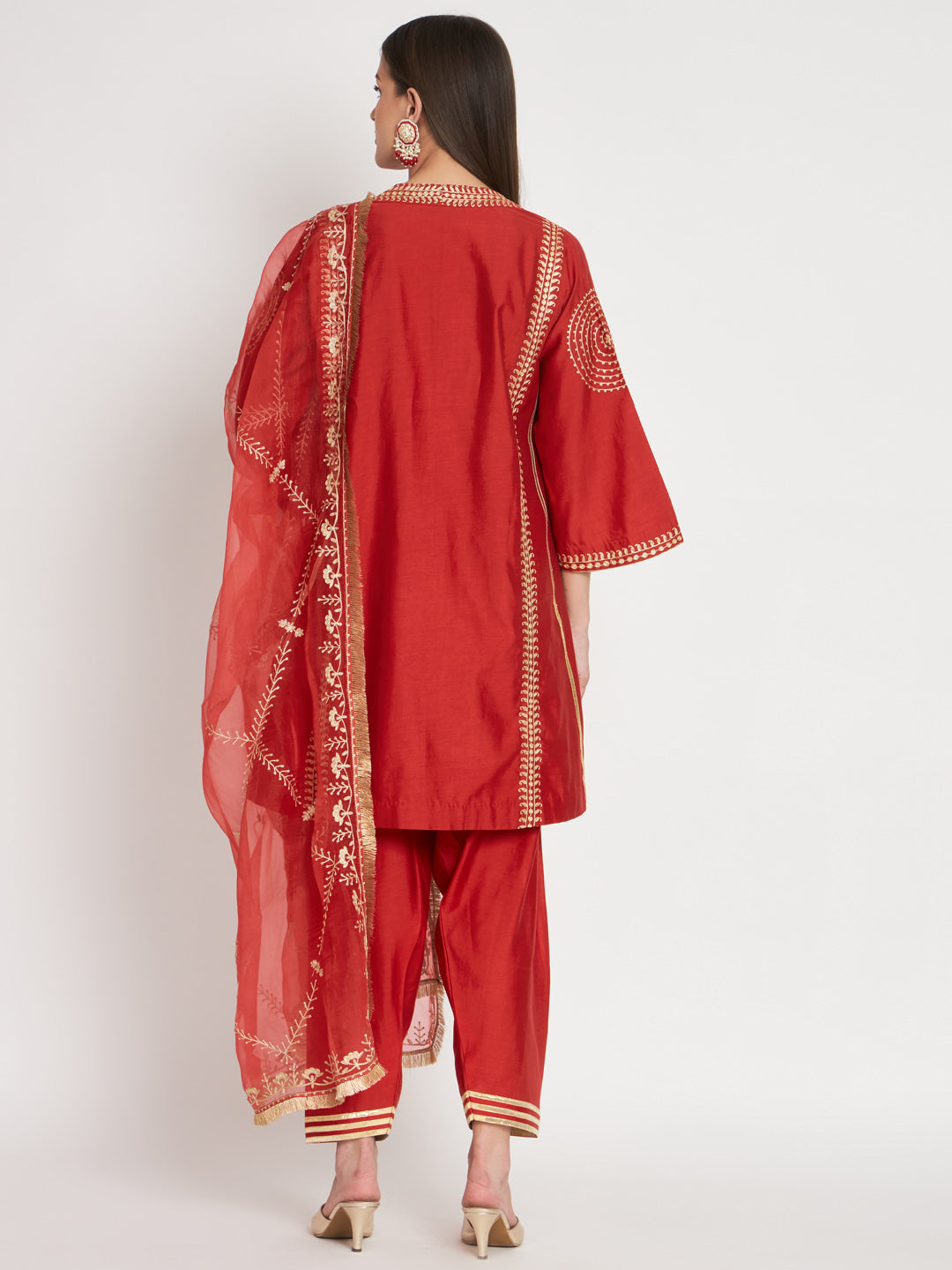 Silk Chanderi Kurta with Aari Work