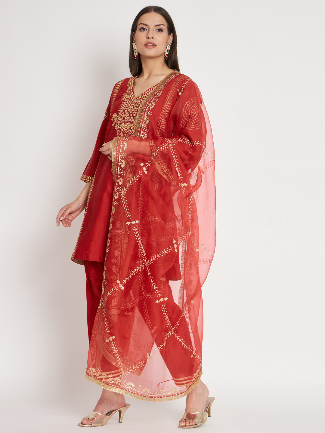 Silk Chanderi Kurta with Aari Work