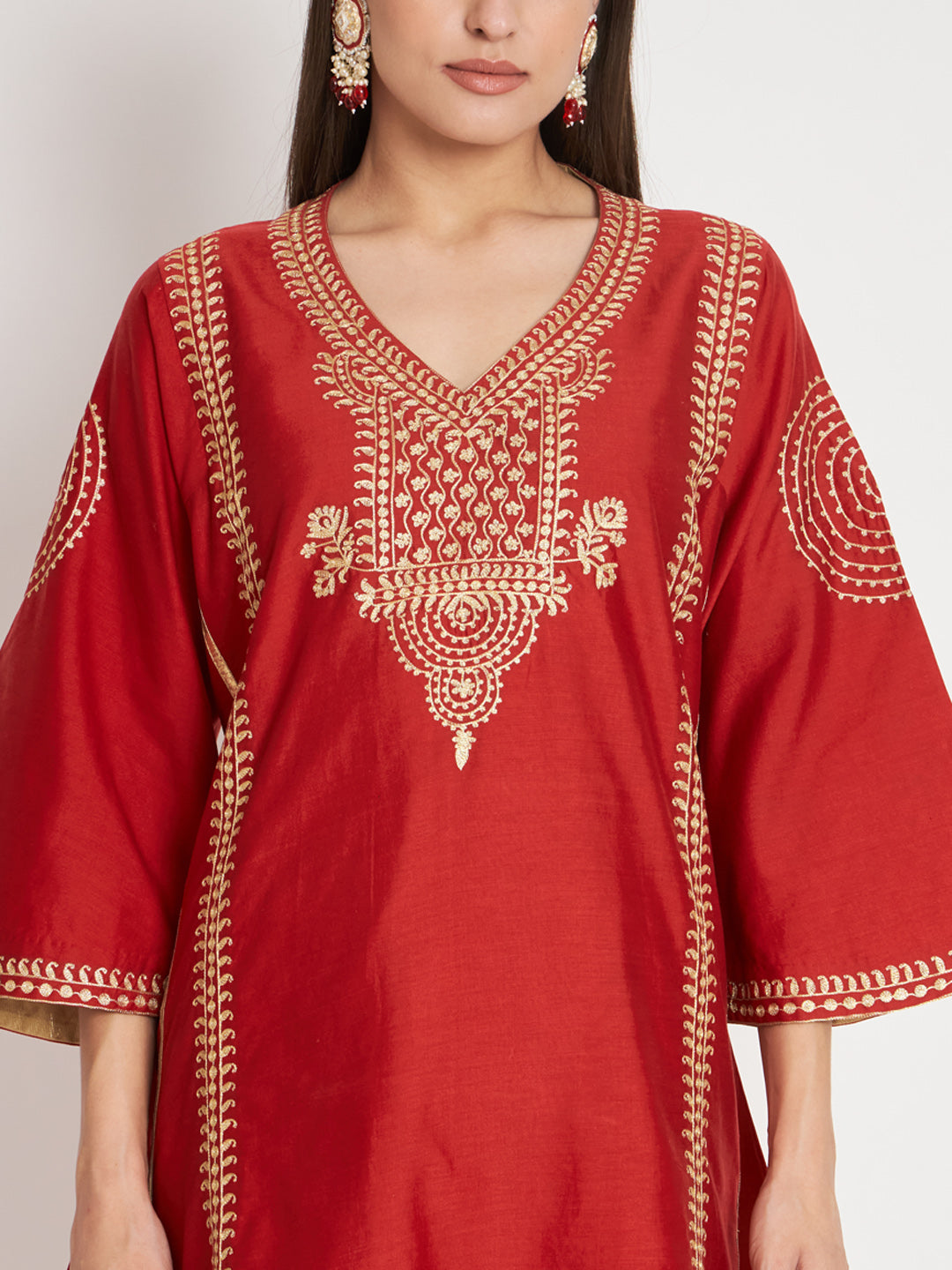Silk Chanderi Kurta with Aari Work