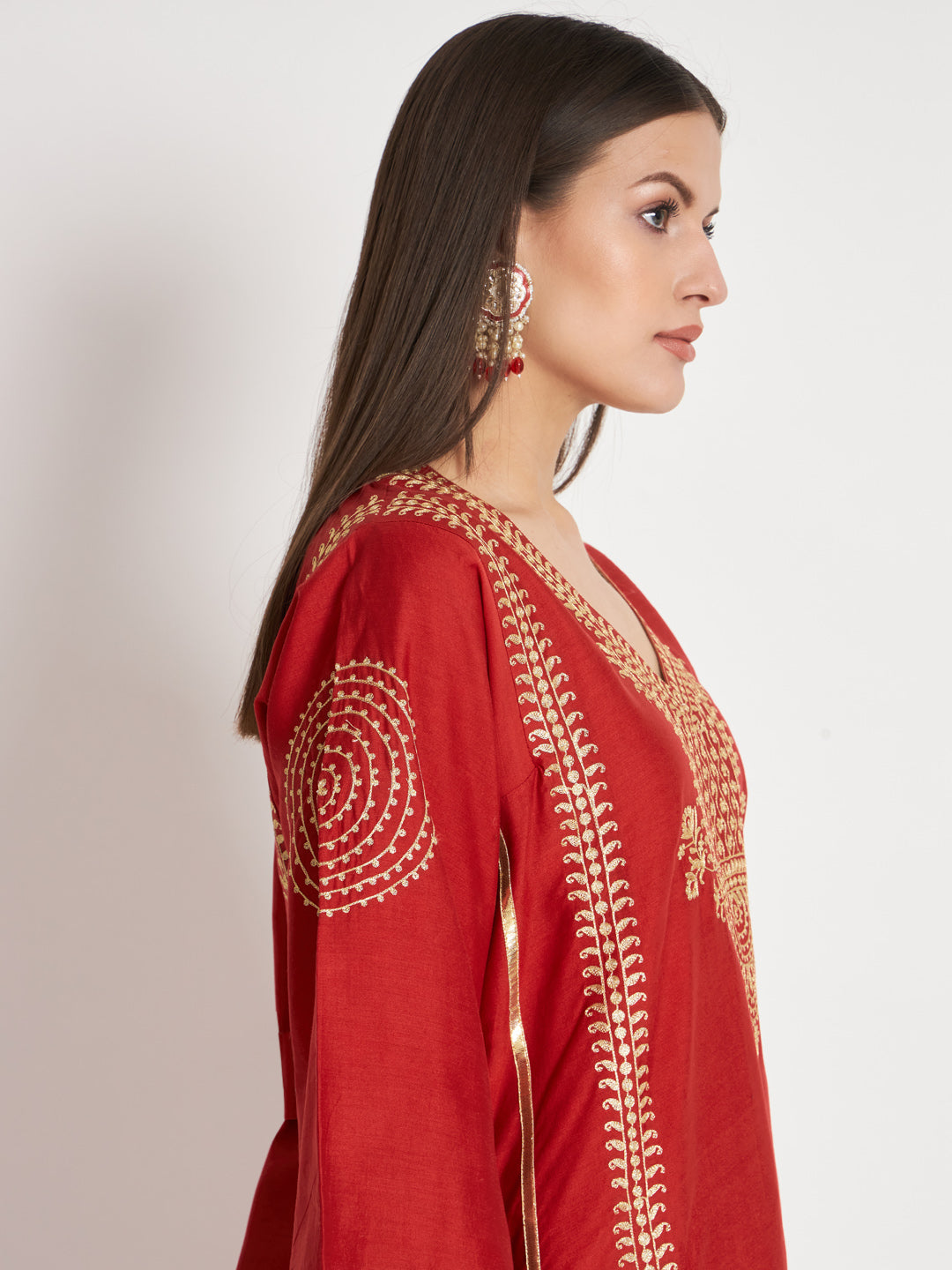 Silk Chanderi Kurta with Aari Work