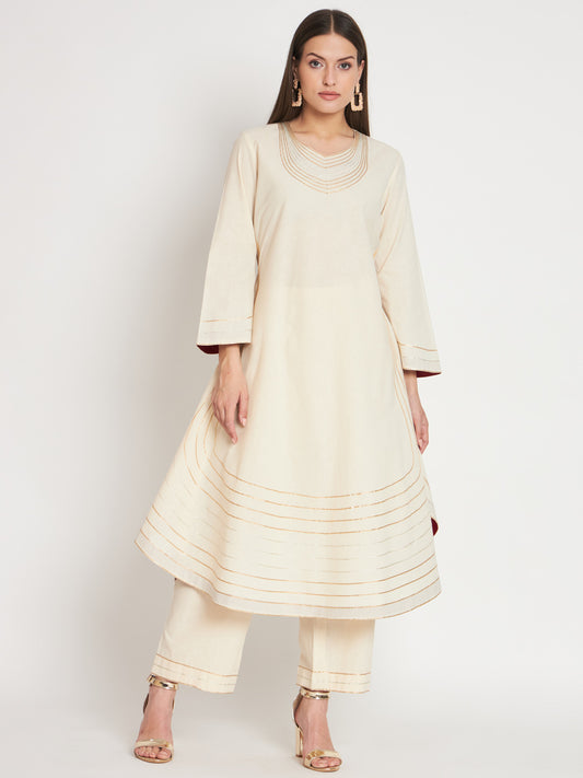 Ivory matka Kurta Set