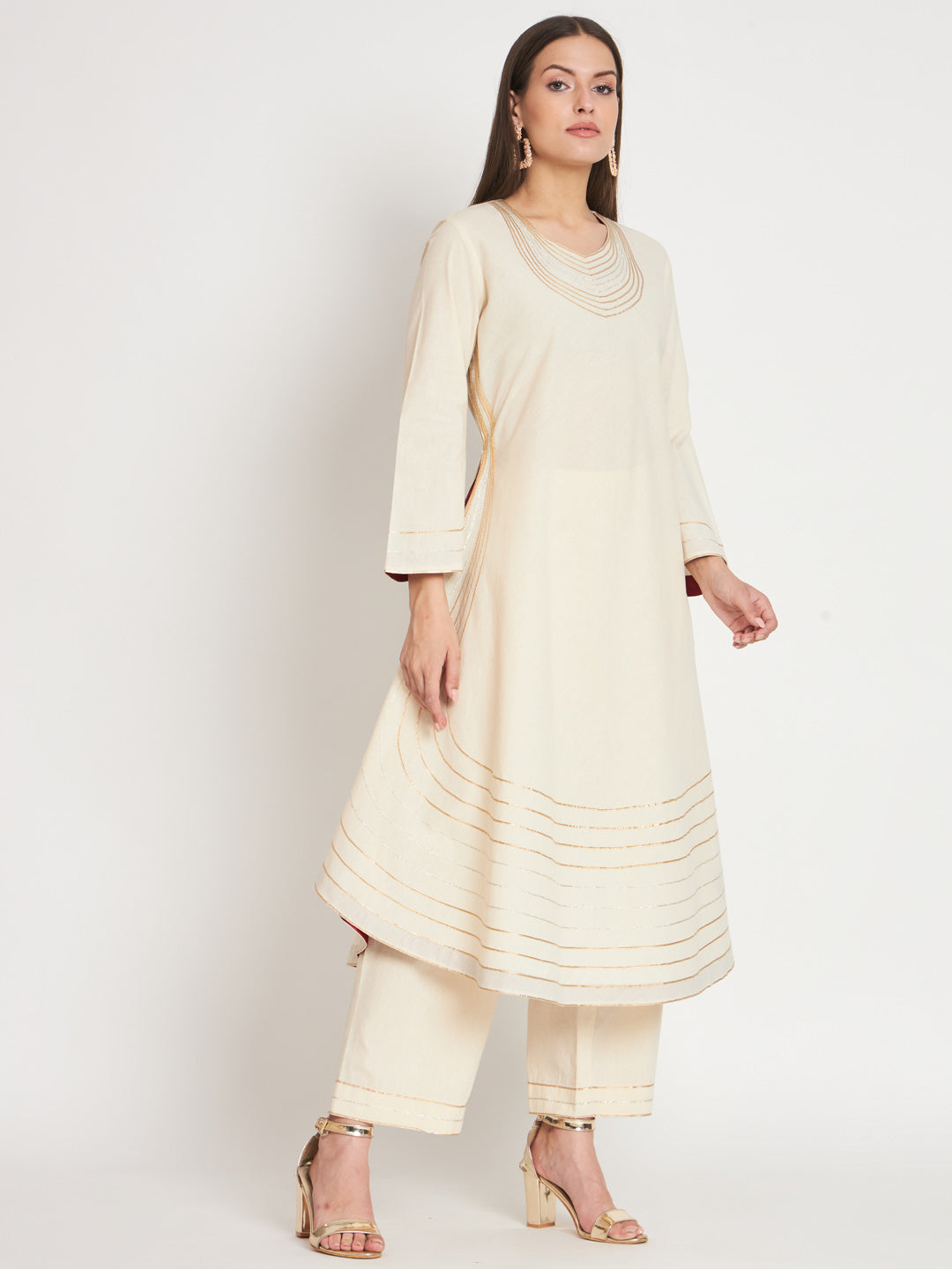 Ivory matka Kurta Set
