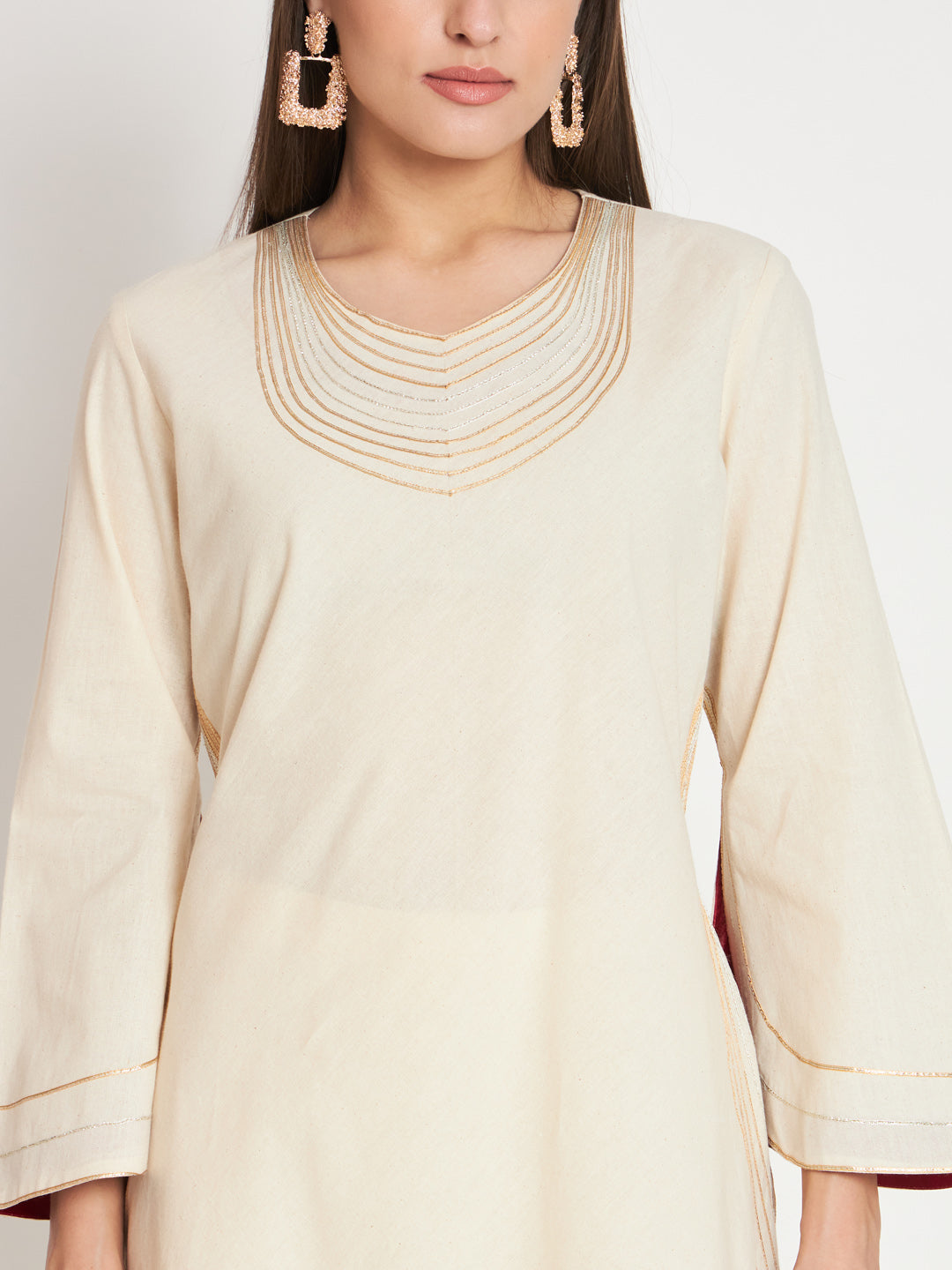 Ivory matka Kurta Set