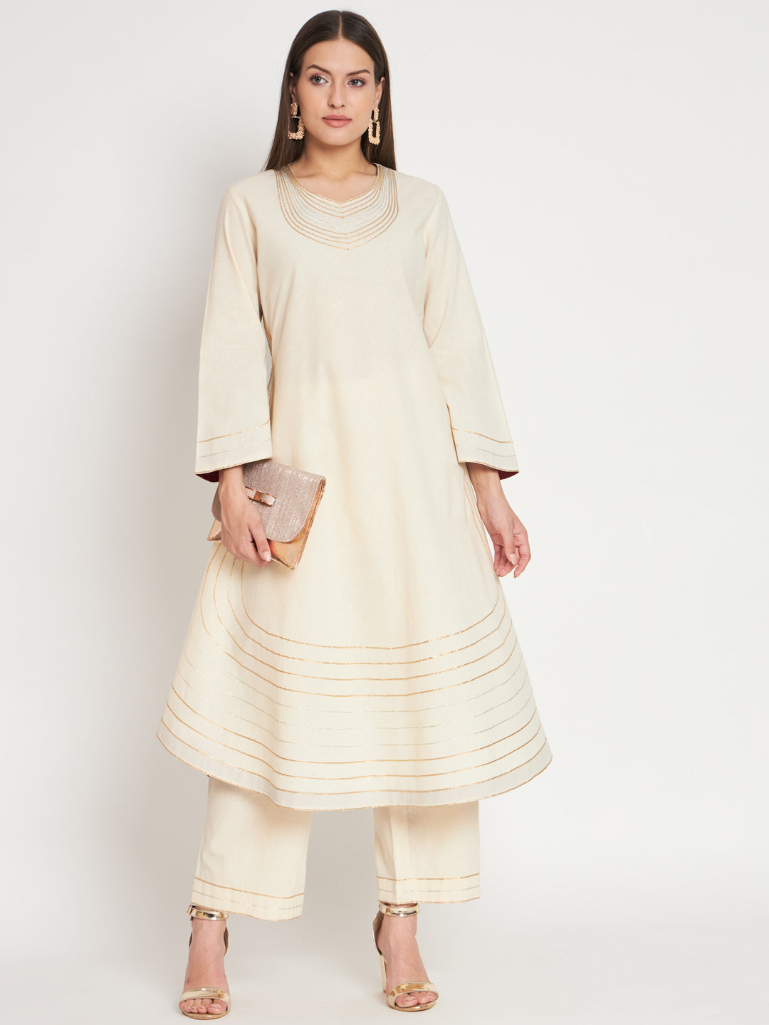 Ivory matka Kurta Set