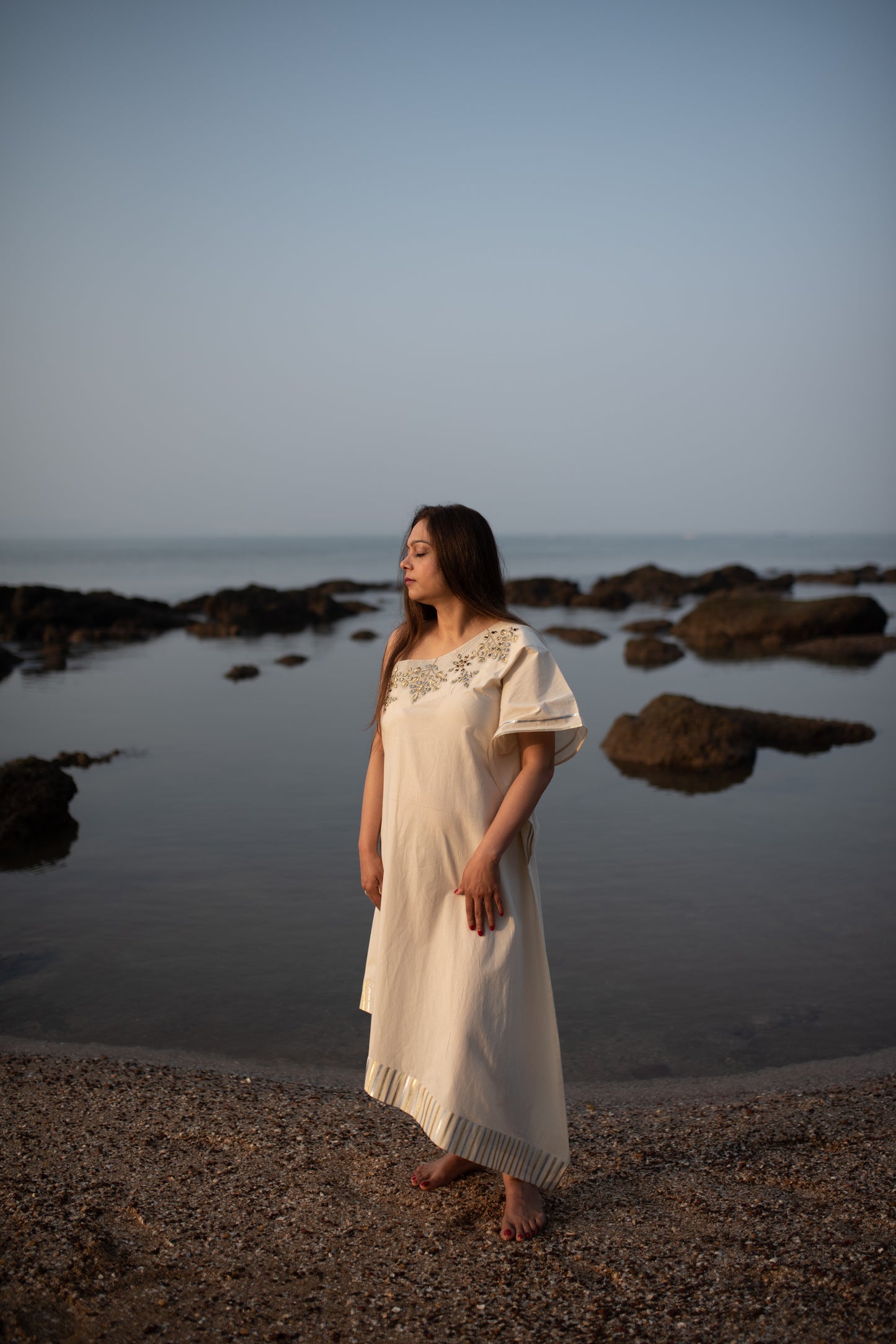 Saira Ivory Kaftan Dress