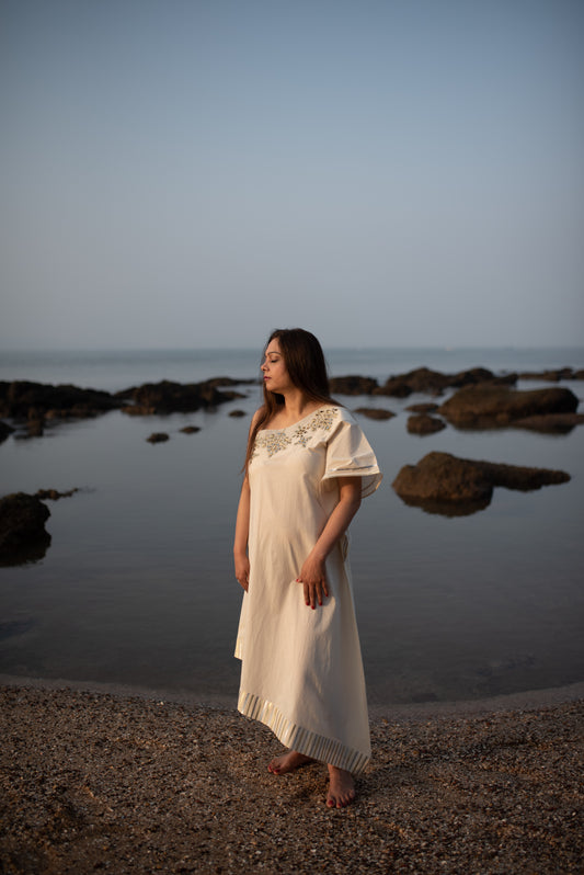 Saira Ivory Kaftan Dress