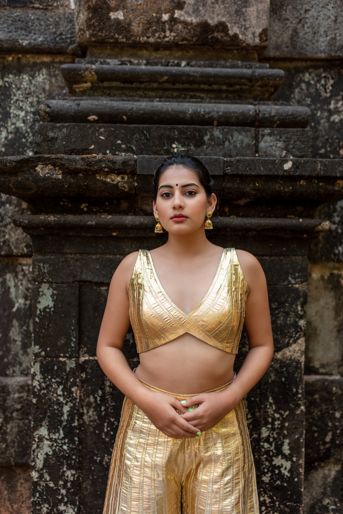 Zara Gold Sharara Set