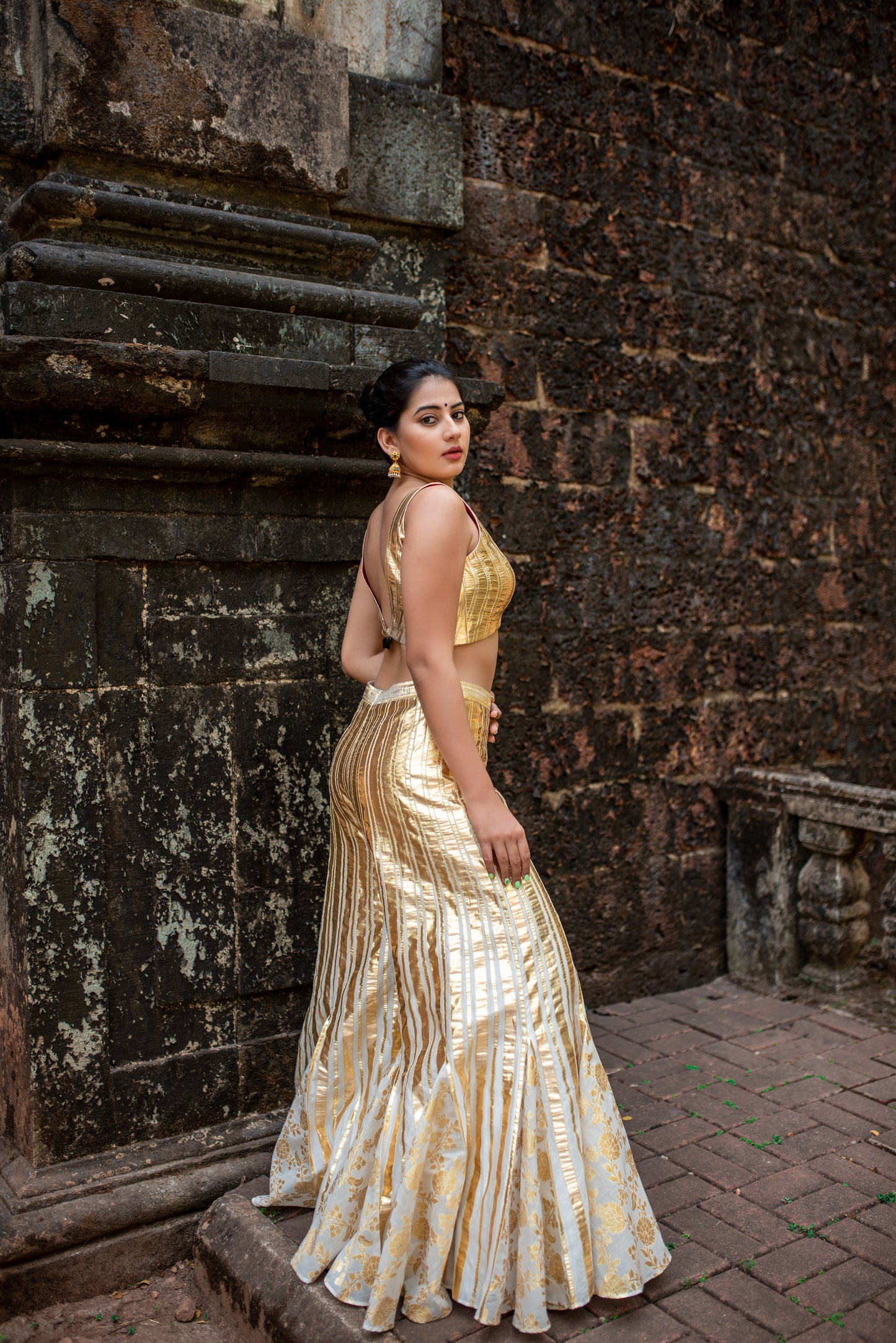 Zara Gold Sharara Set