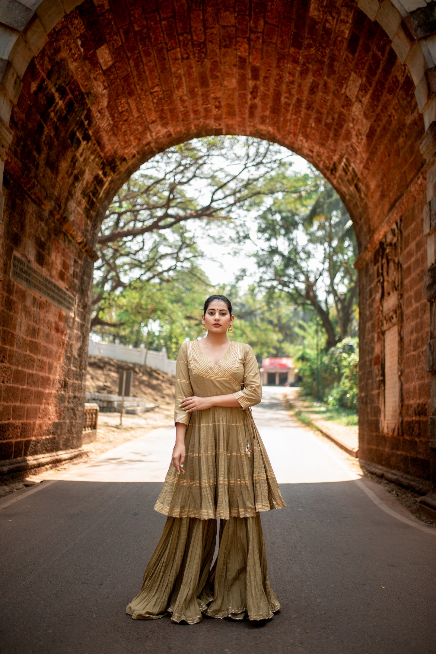 Angrakha Crushed Kurta Set