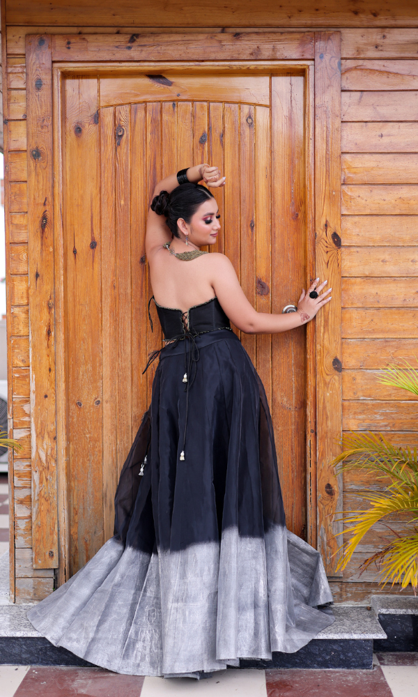 Noir Allure Bustier and skirt set