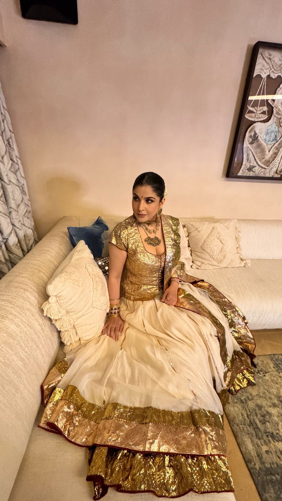 Aabha Gilded Mal Cotton Gharara Set