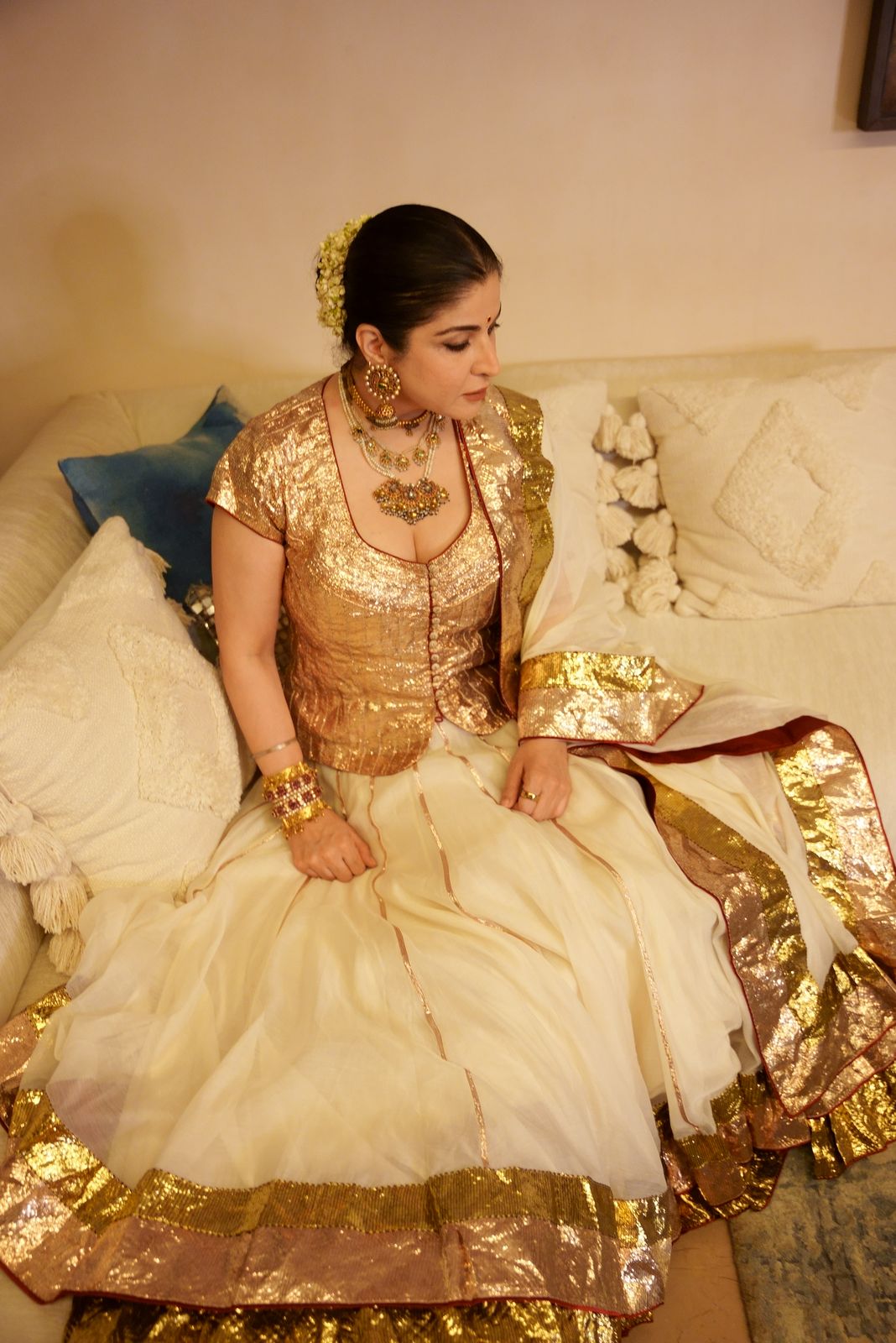 Aabha Gilded Mal Cotton Gharara Set