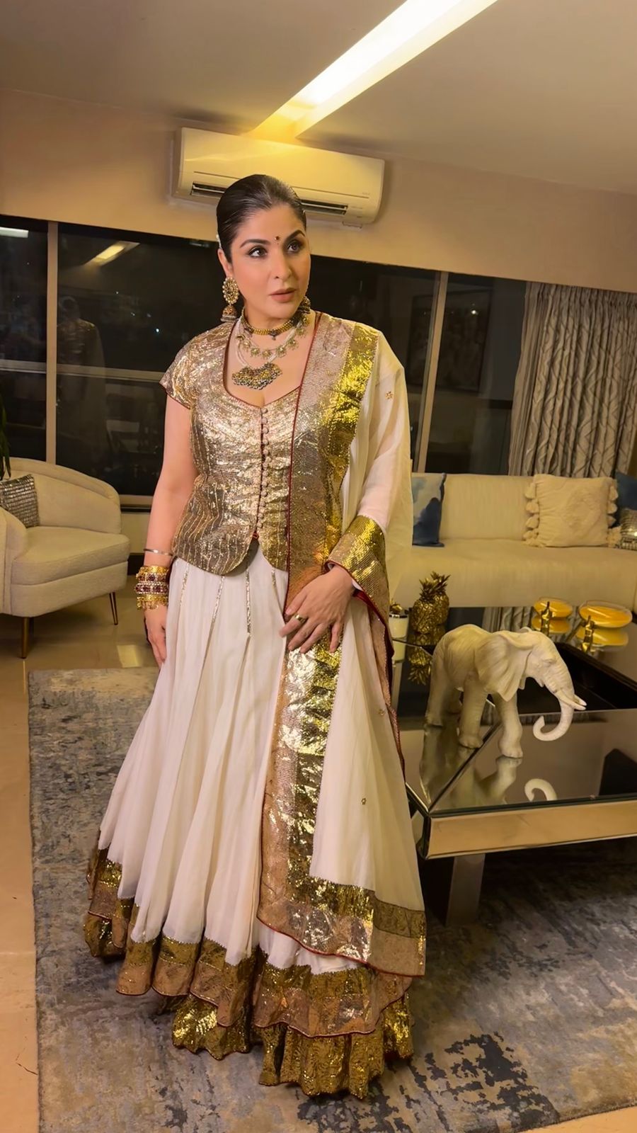 Aabha Gilded Mal Cotton Gharara Set