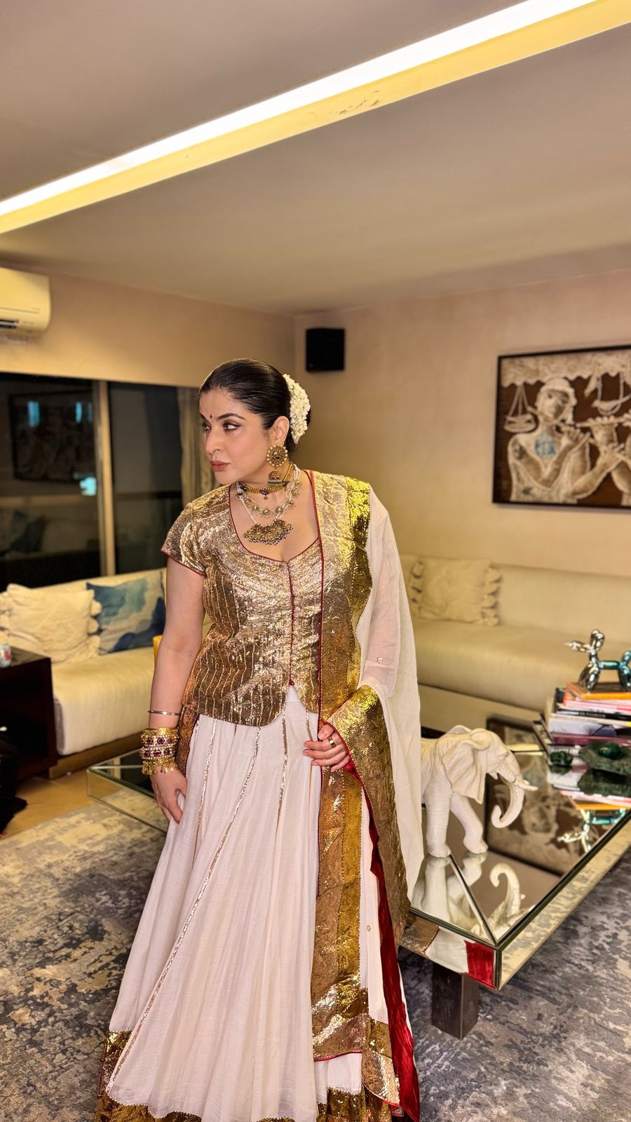 Aabha Gilded Mal Cotton Gharara Set