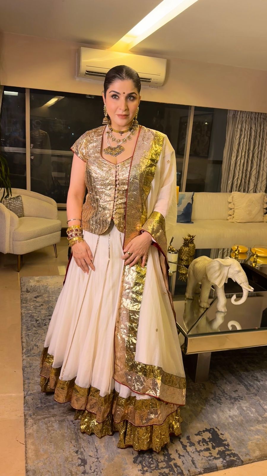 Aabha Gilded Mal Cotton Gharara Set