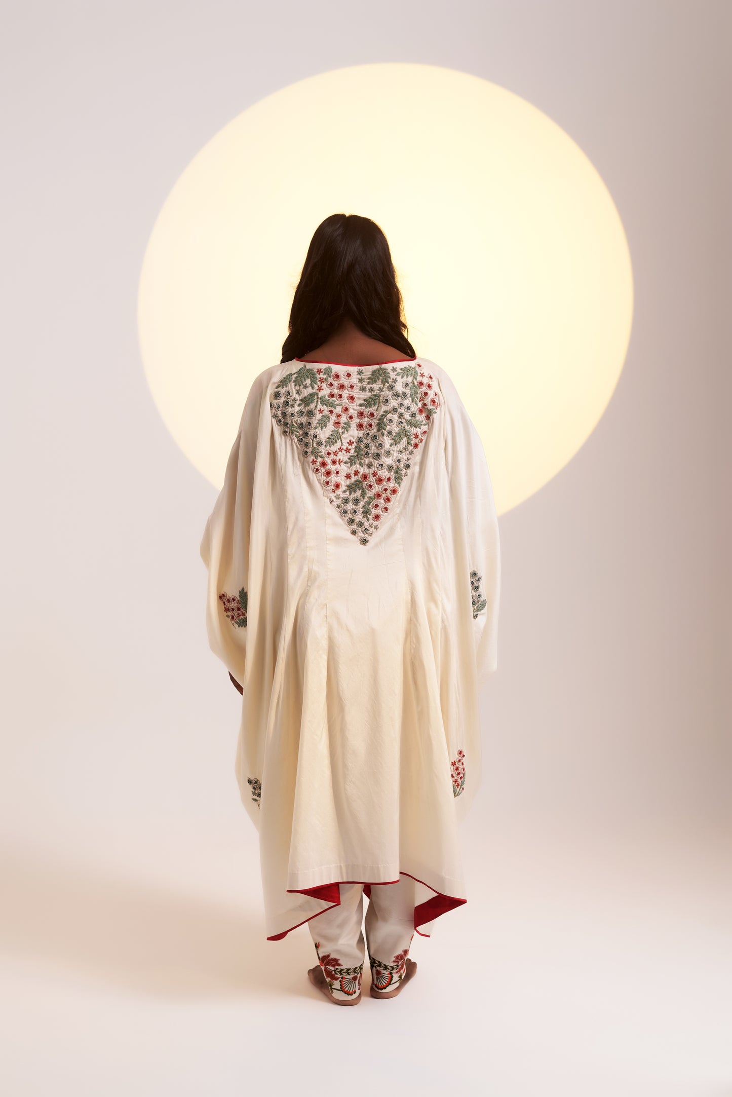 Ethereal Bloom Corset with Cape and Dhoti pants Set