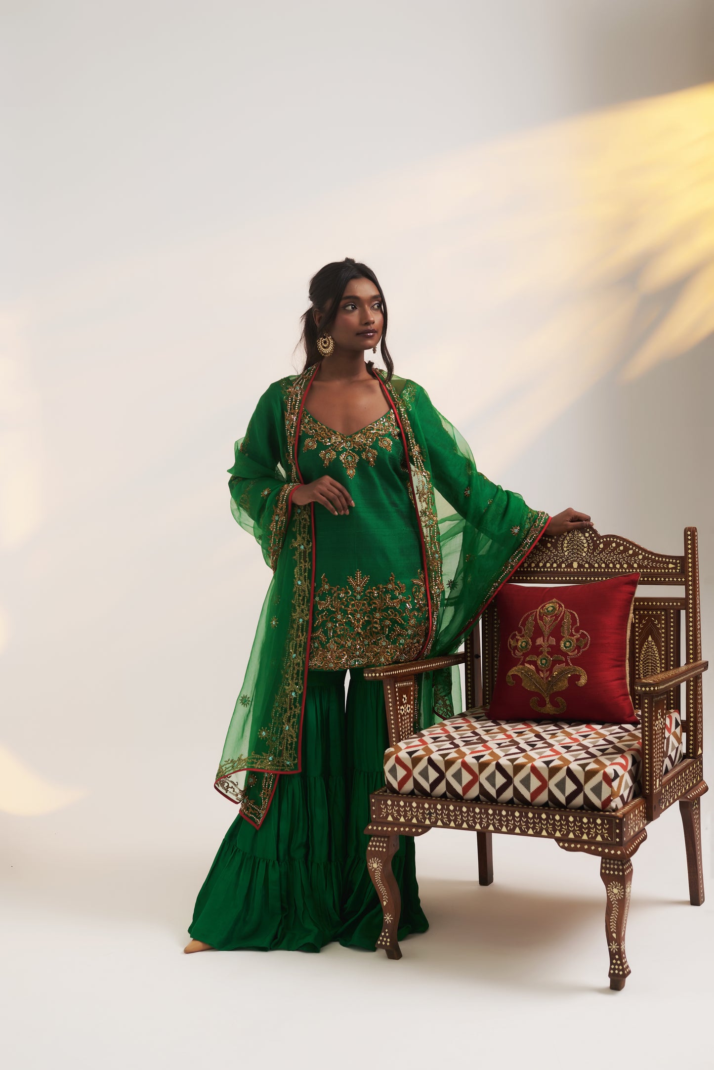 Zardozi Raw Silk Garara Set