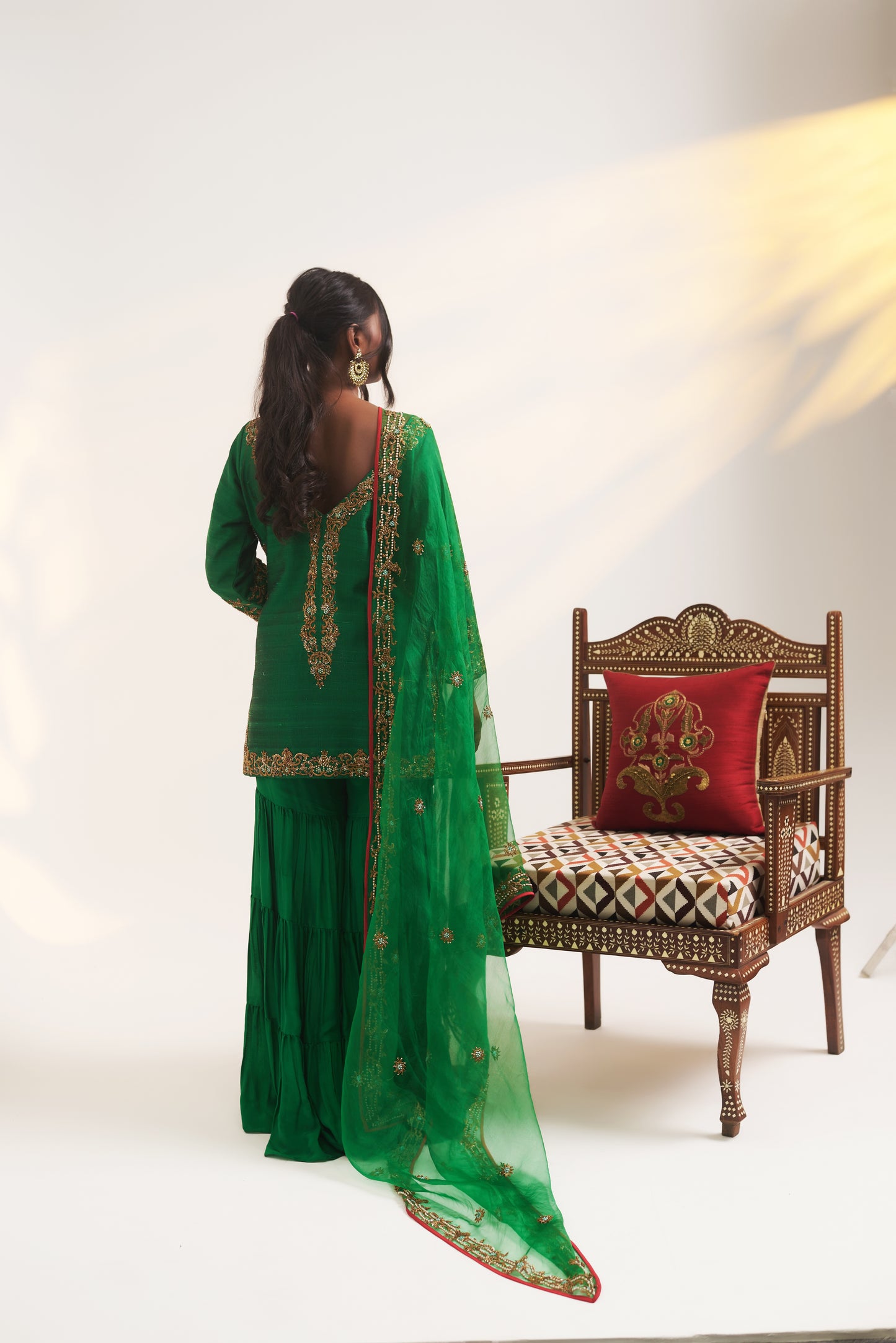 Zardozi Raw Silk Garara Set